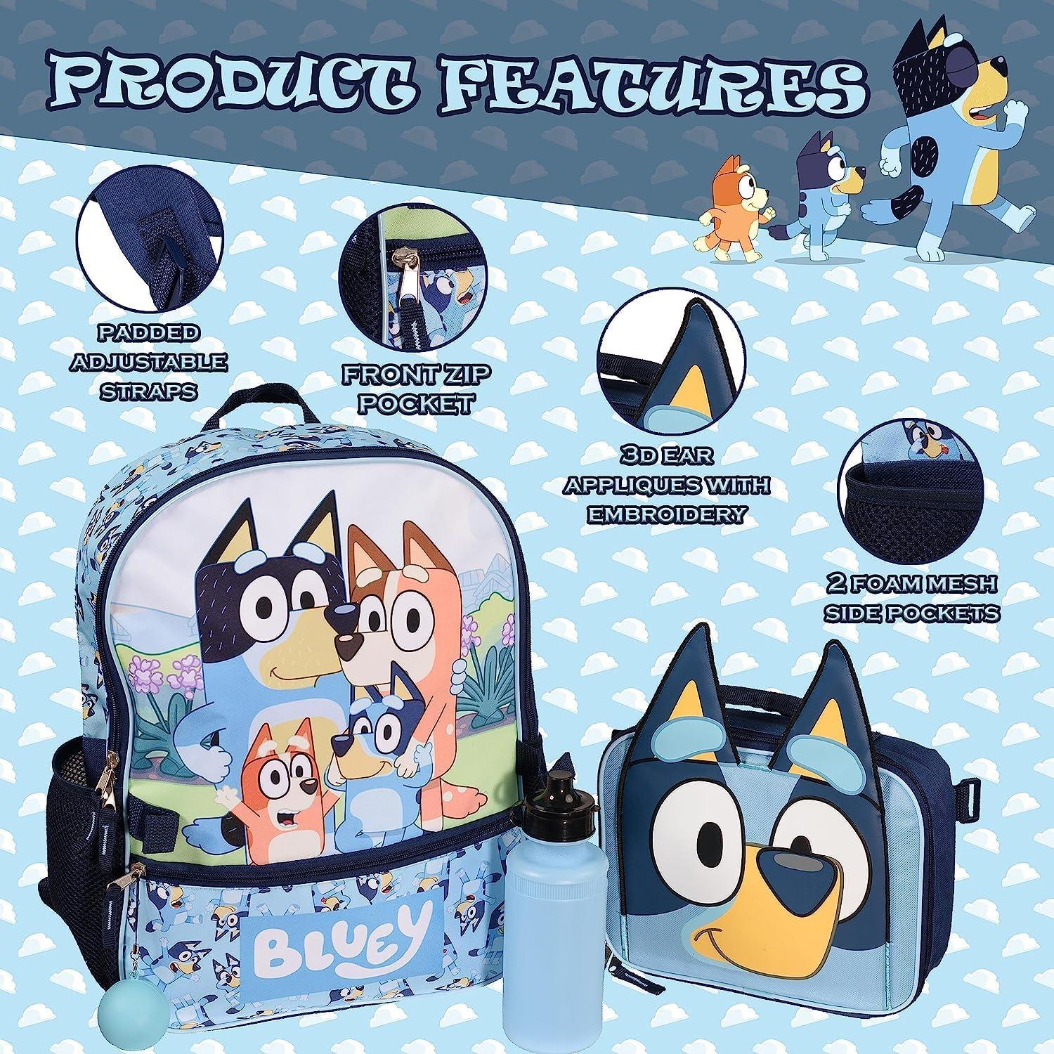 Set de Mochila Bluey 4 Piezas 40,64 cm para Niños