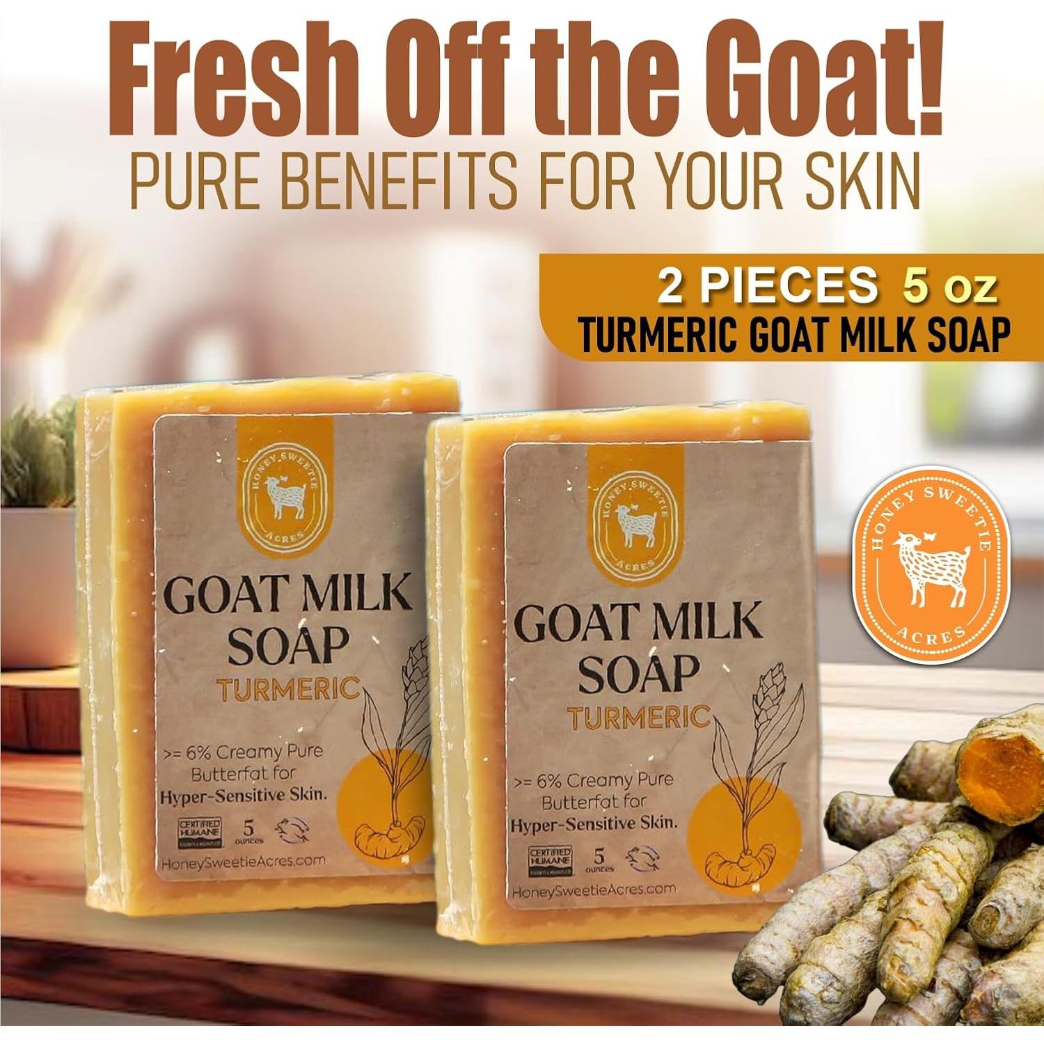 Jabón de Leche de Cabra con Cúrcuma Honey Sweetie Acres - 2 Unidades - 142 g