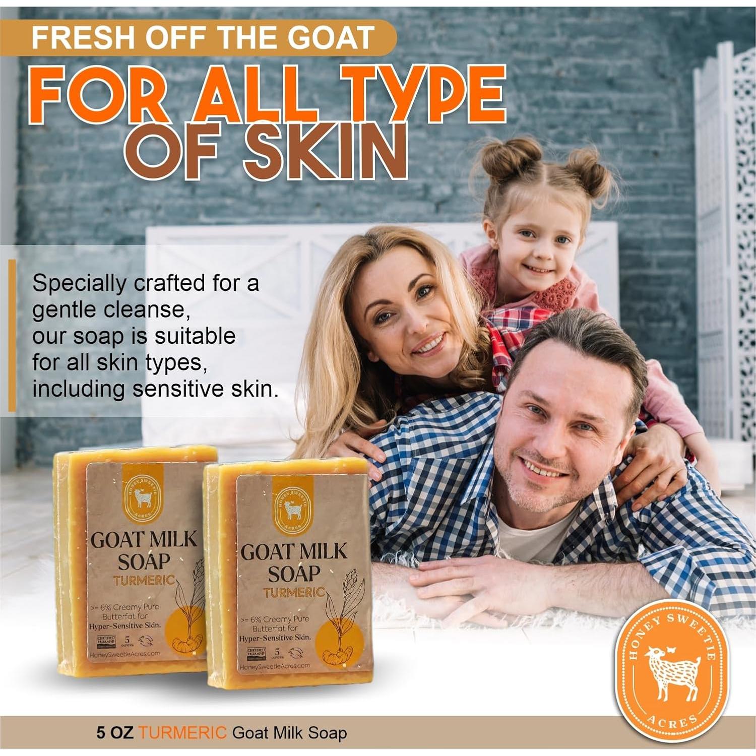 Jabón de Leche de Cabra con Cúrcuma Honey Sweetie Acres - 2 Unidades - 142 g