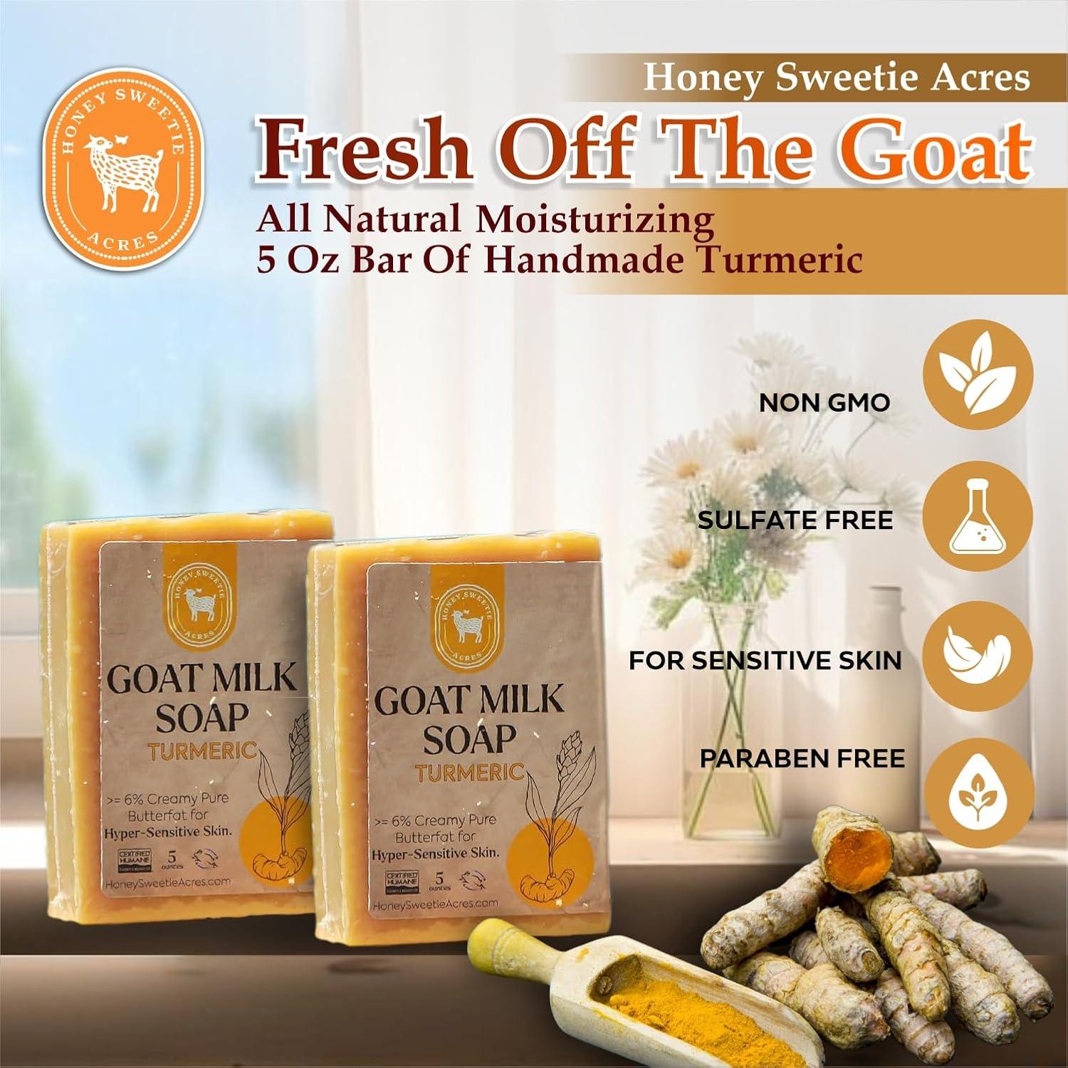 Jabón de Leche de Cabra con Cúrcuma Honey Sweetie Acres - 2 Unidades - 142 g