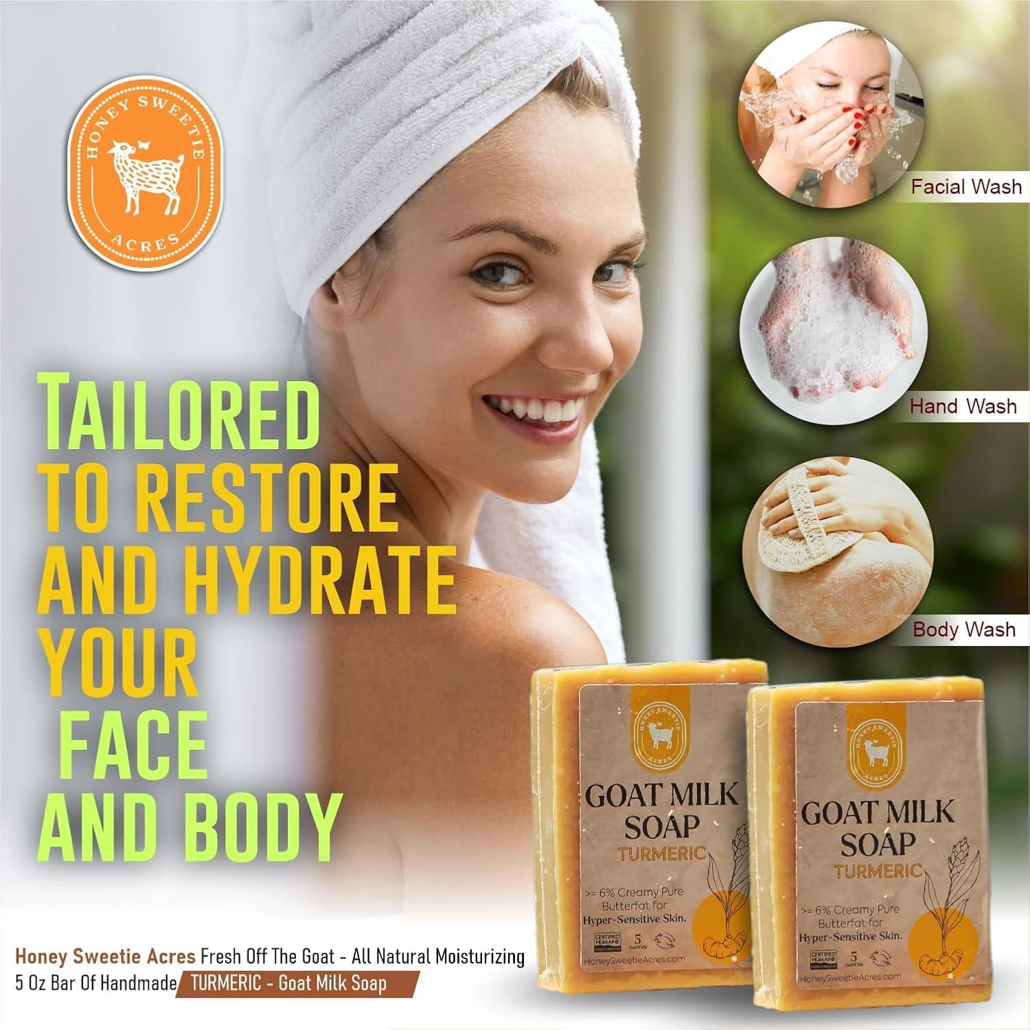 Jabón de Leche de Cabra con Cúrcuma Honey Sweetie Acres - 2 Unidades - 142 g