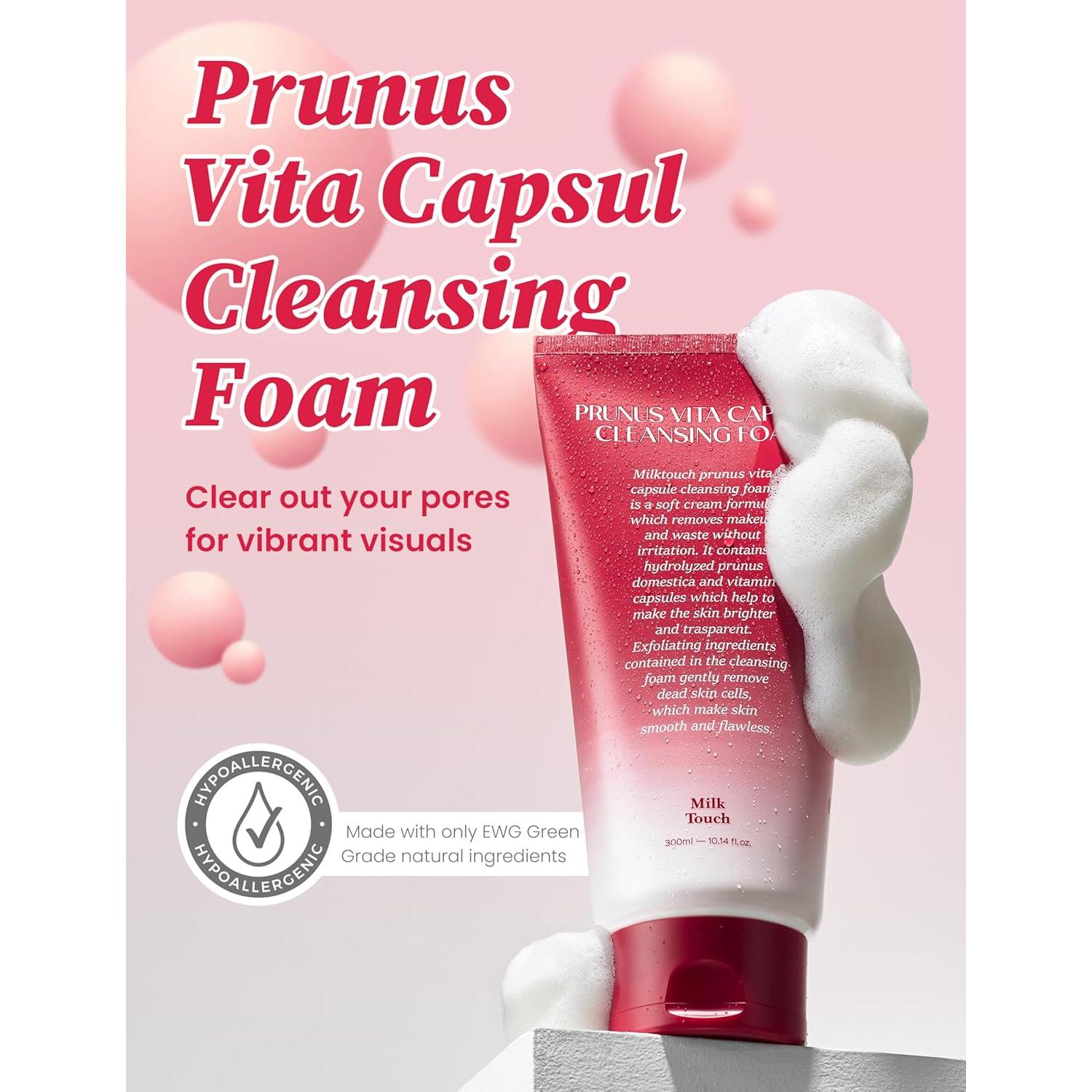 Limpiador Facial Espumoso MILKTOUCH Prunus Vita 300 ml