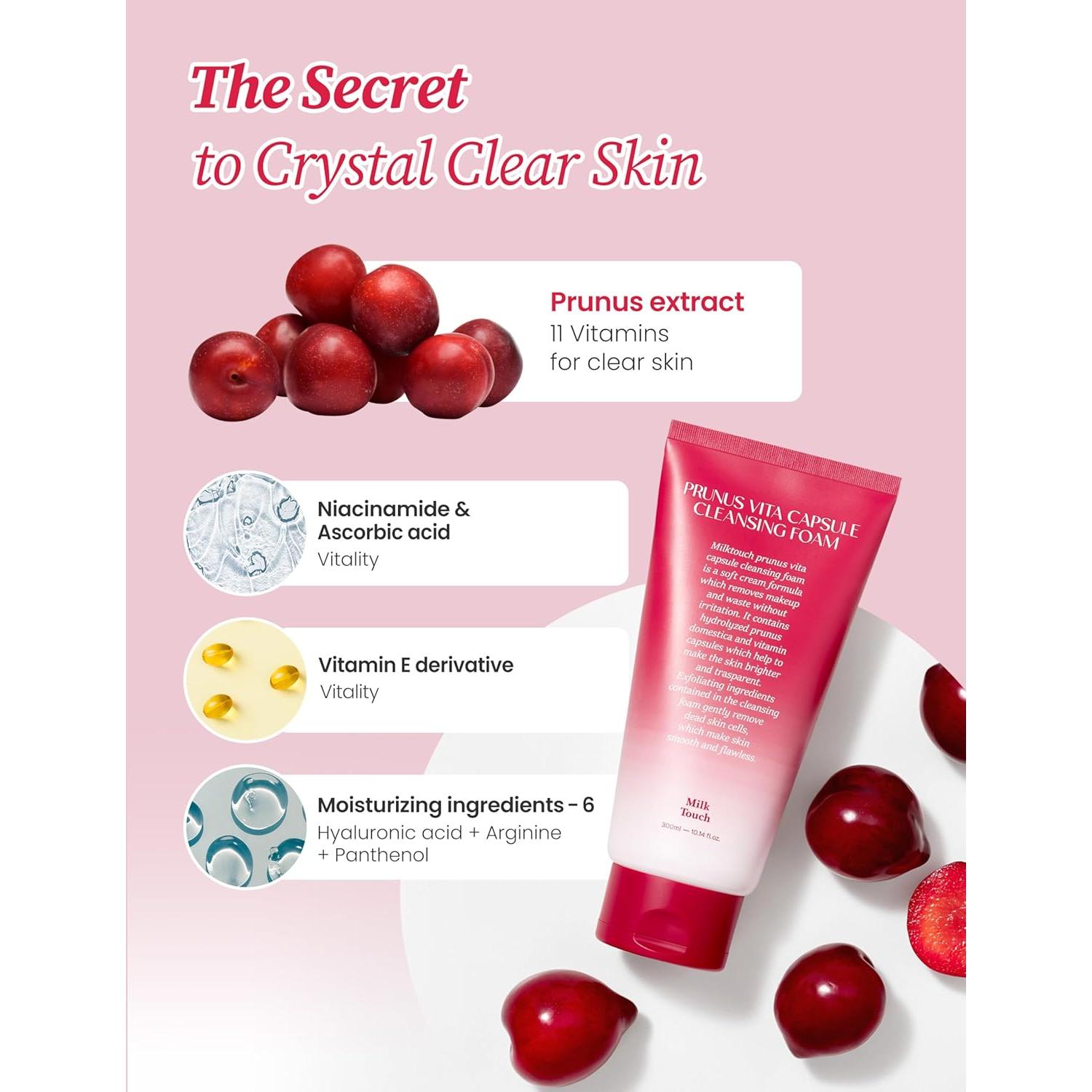Limpiador Facial Espumoso MILKTOUCH Prunus Vita 300 ml