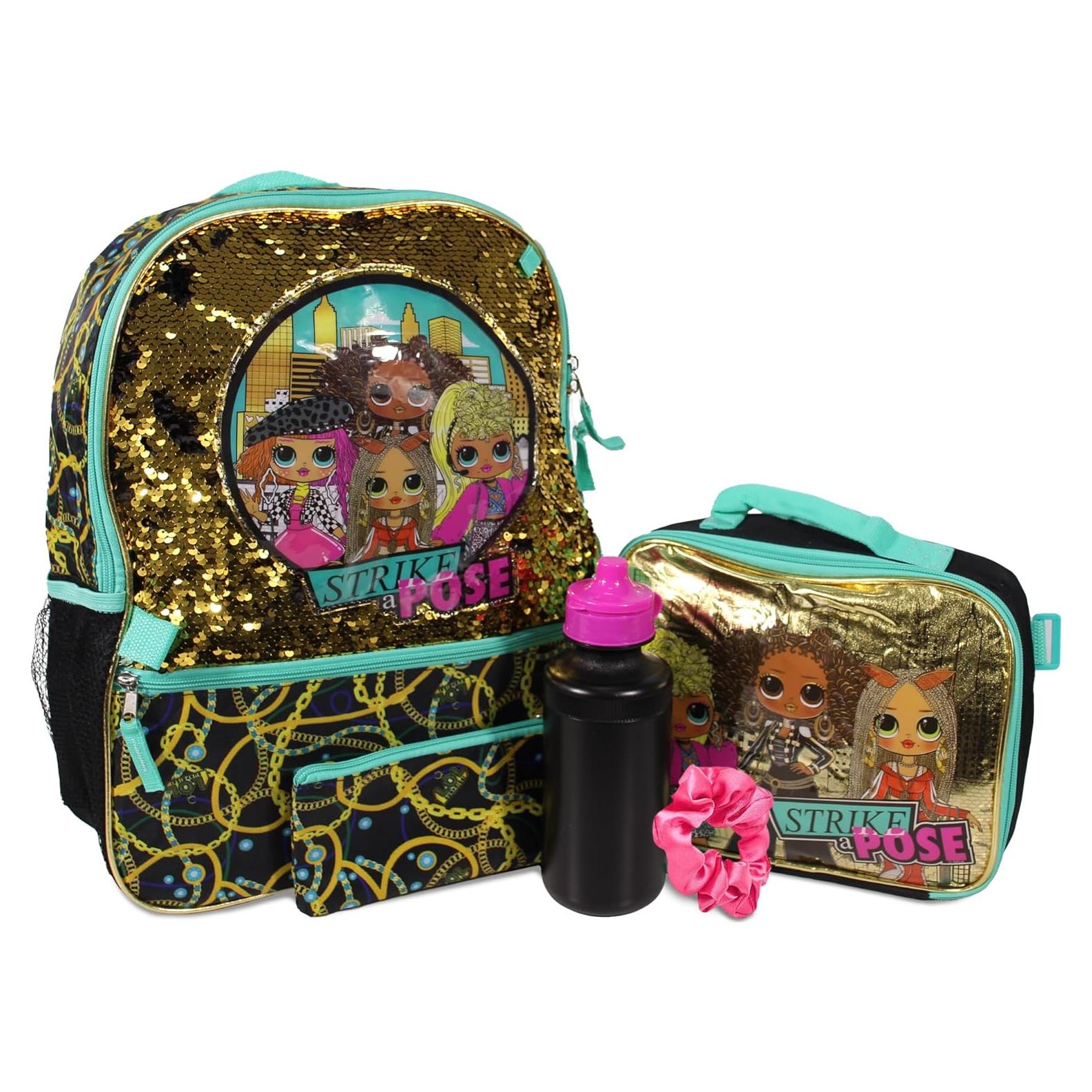 Mochila Escolar L.O.L. Sorpresa 5 Piezas 40,6 cm Negro/Dorado