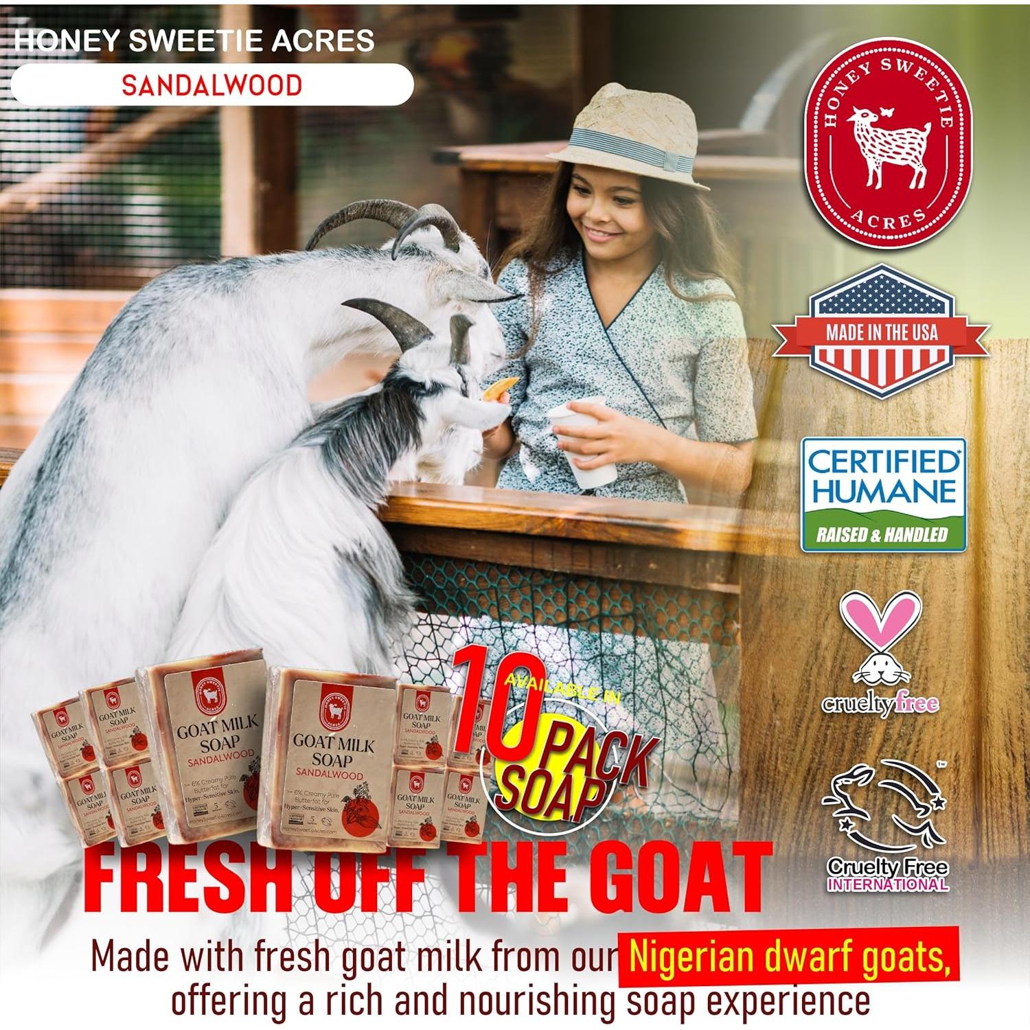 Jabón de Leche de Cabra Sándalo Honey Sweetie Acres 142 g