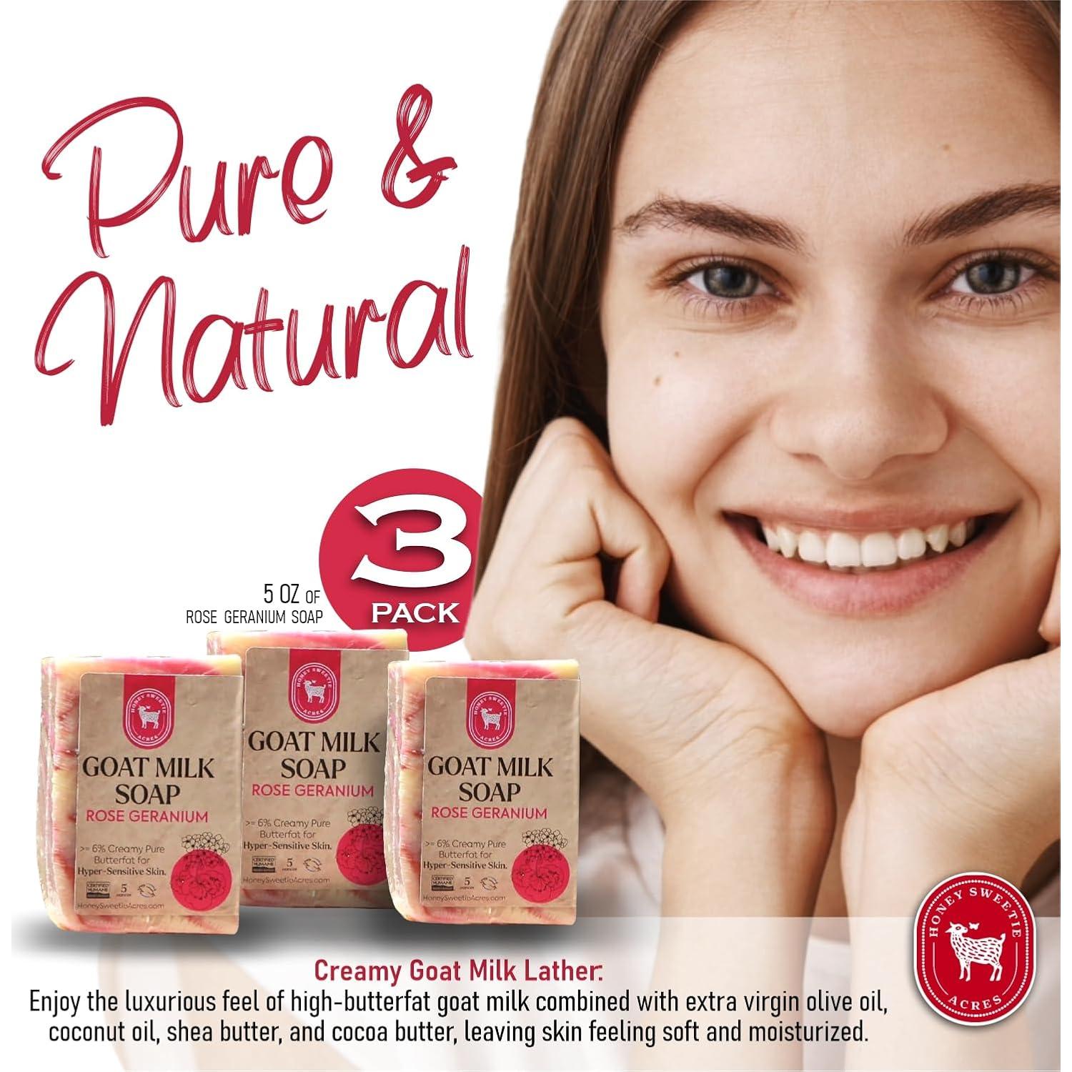 Jabón de Leche de Cabra Geranio Rosa Honey Sweetie Acres 141g