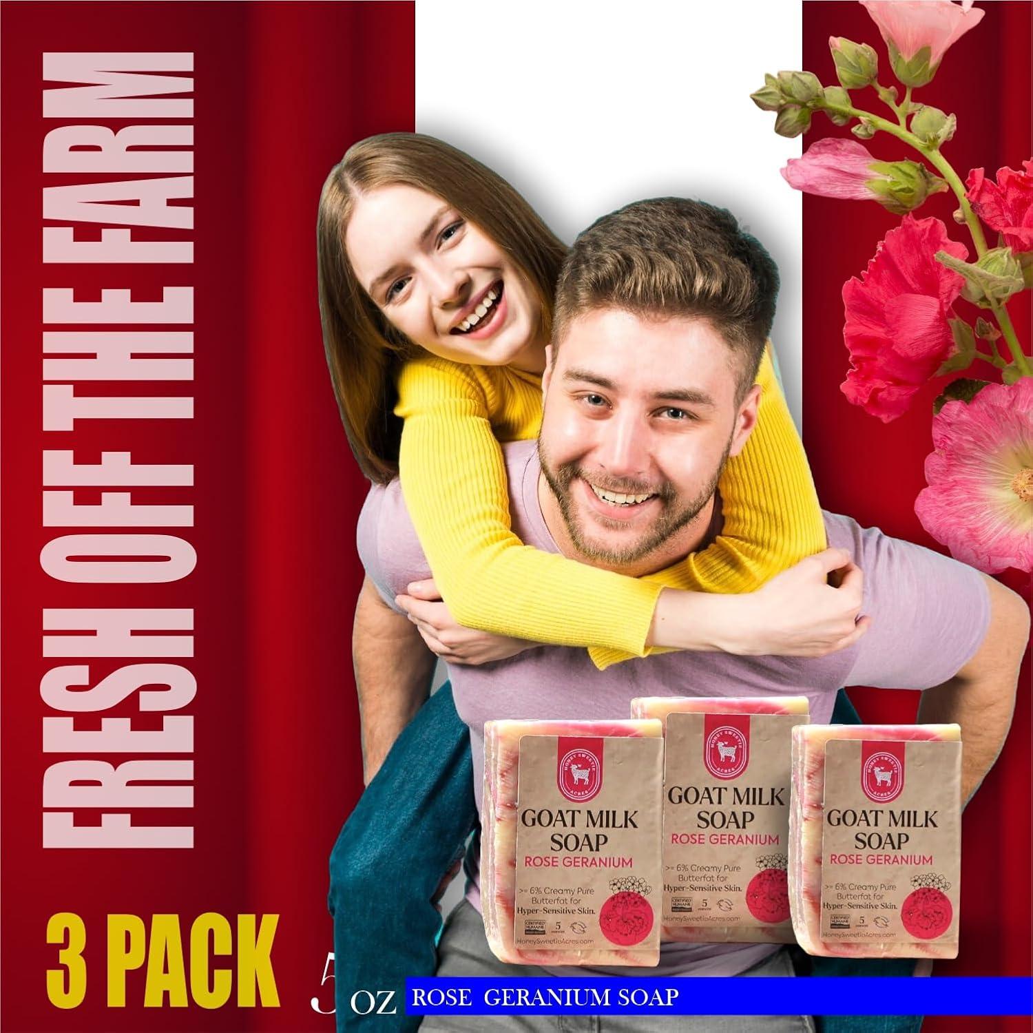 Jabón de Leche de Cabra Geranio Rosa Honey Sweetie Acres 141g