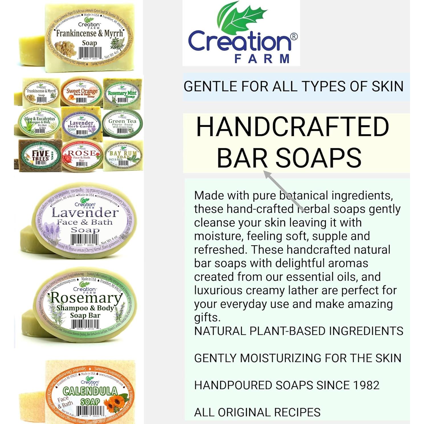 Jabón Artesanal de Incienso y Mirra Creation Farm - 2 Barras 113 g