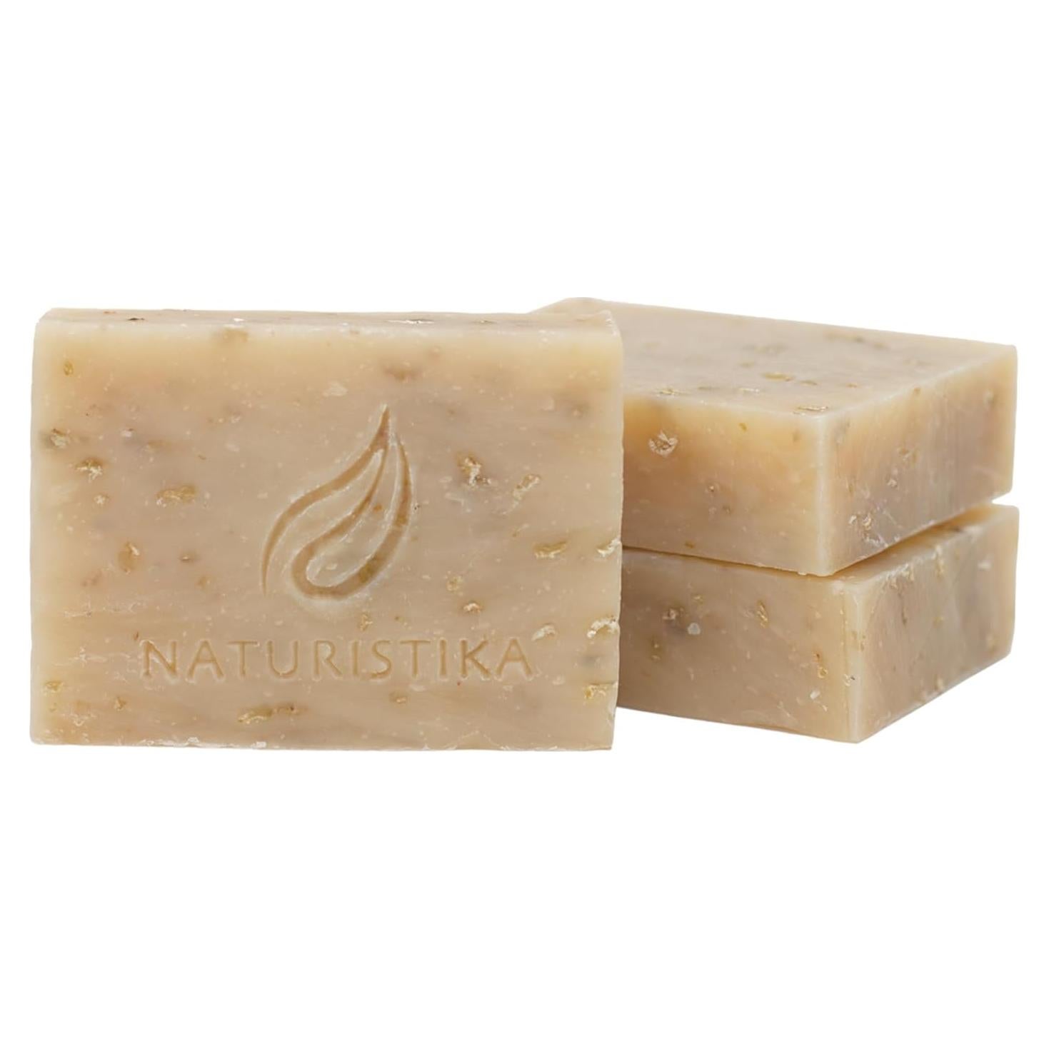 Jabón Natural de Avena y Lavanda Naturistika - 3 Piezas
