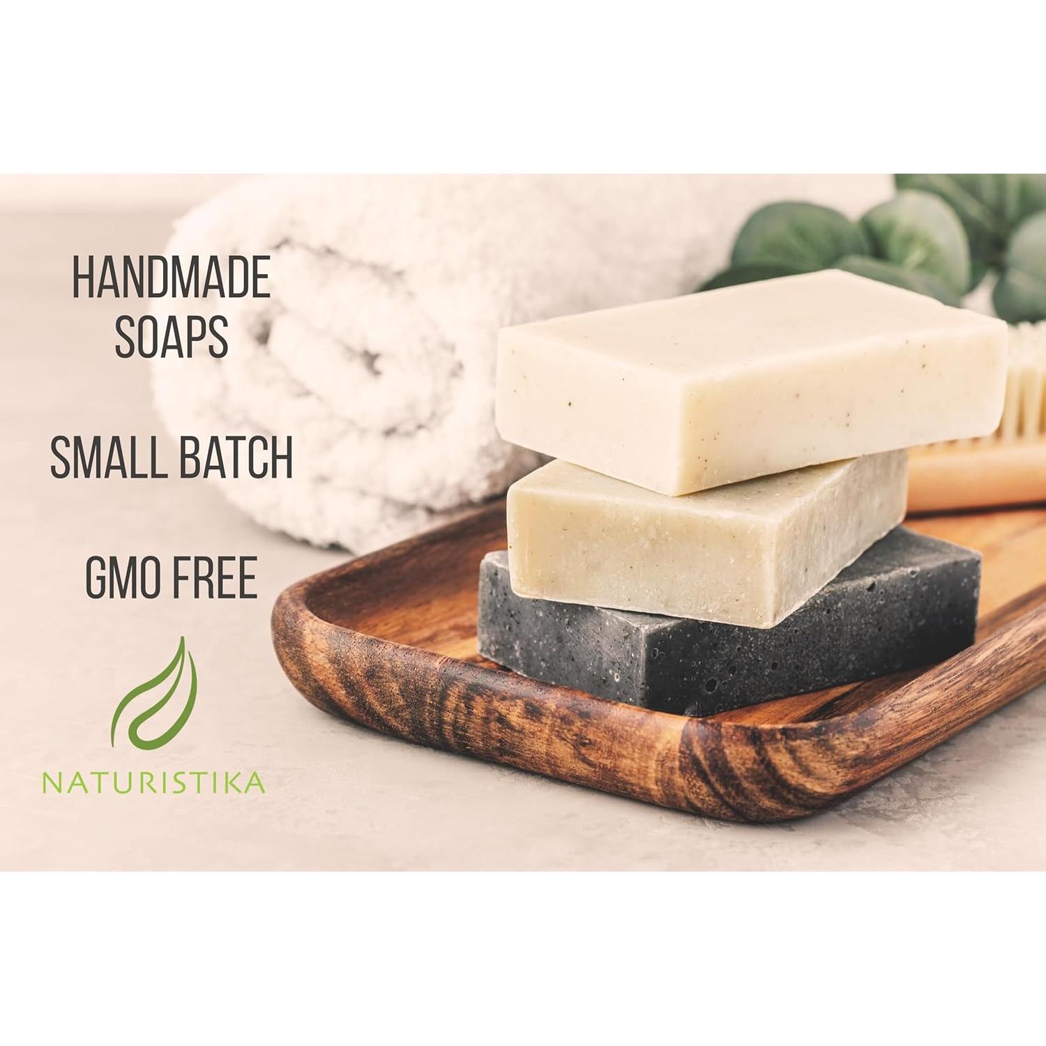 Jabón Natural de Avena y Lavanda Naturistika - 3 Piezas