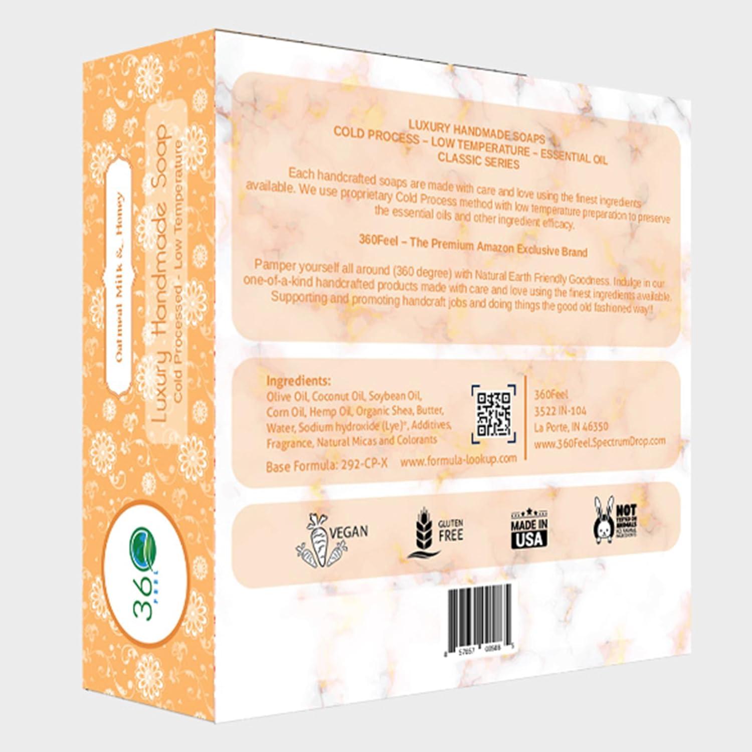 Jabón de Leche de Avena y Miel 360Feel - 4 Paquetes