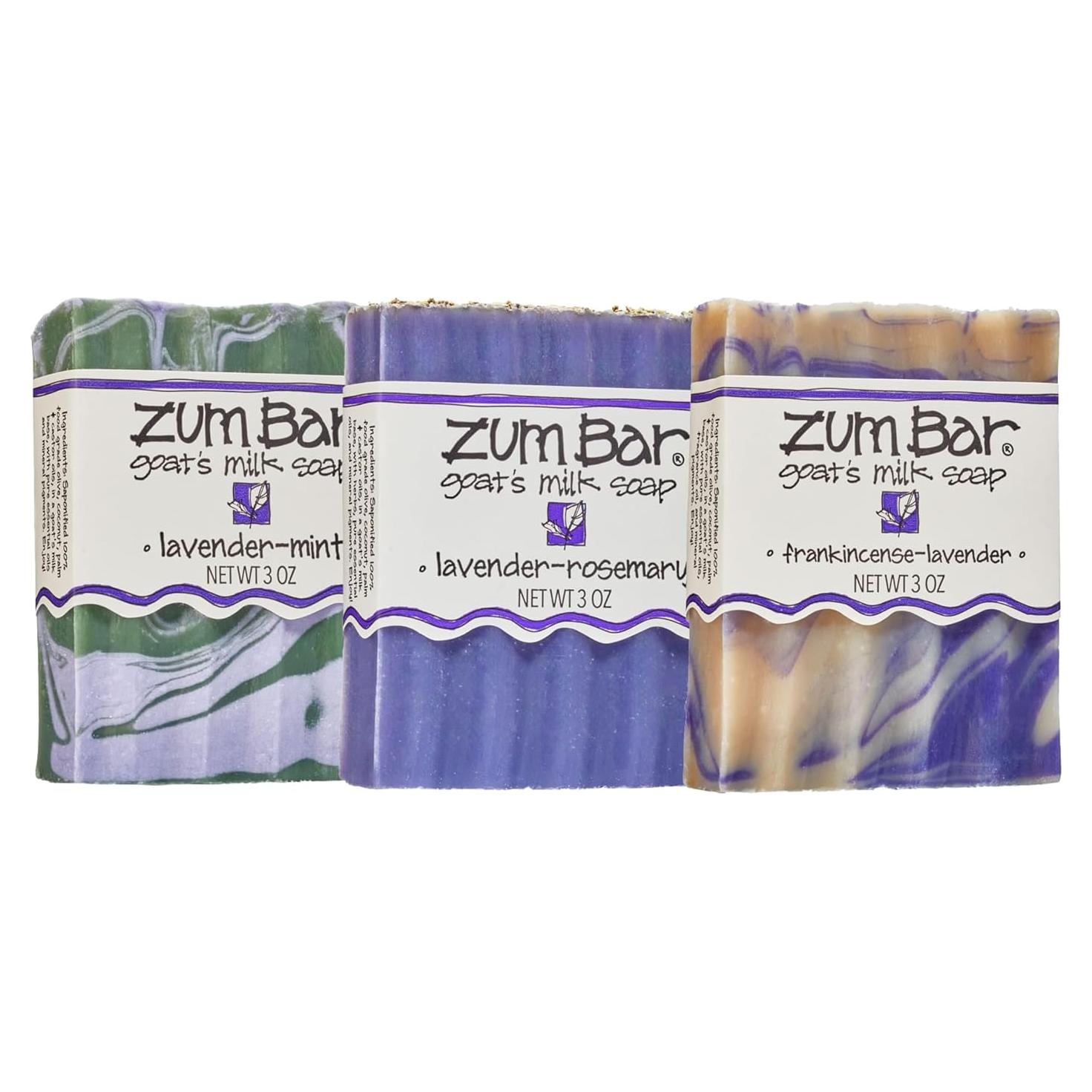 Jabón de Leche de Cabra Indigo Wild Zum - 3 Barras de Lavanda 85g