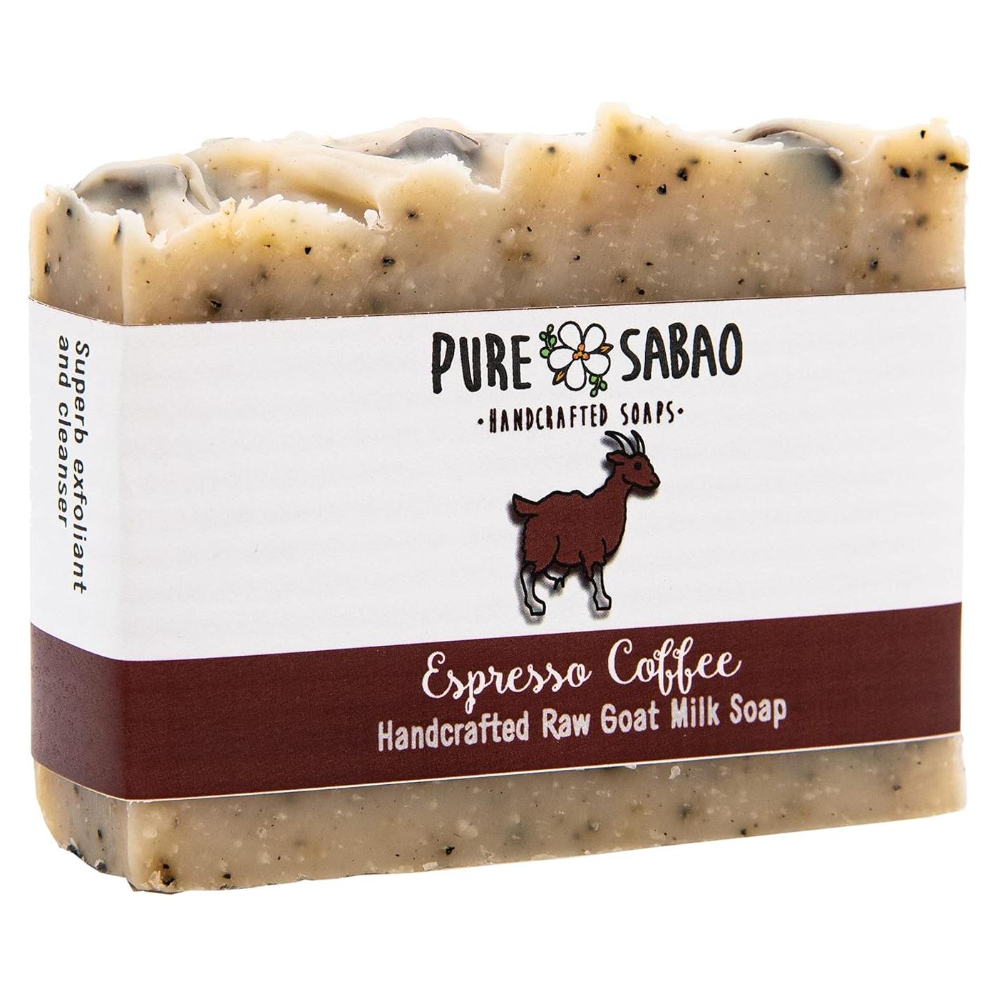 Jabón Exfoliante de Leche de Cabra y Café Espresso Pure Sabao