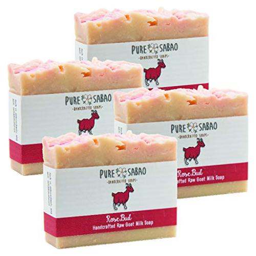 Jabón de Leche de Cabra RoseBud - 4 Paquetes - Hidratante