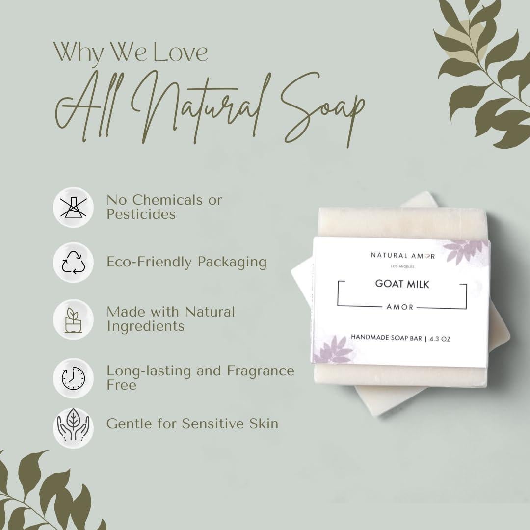 Jabón Natural Amor de Leche de Cabra Sin Fragancia 3 Unidades