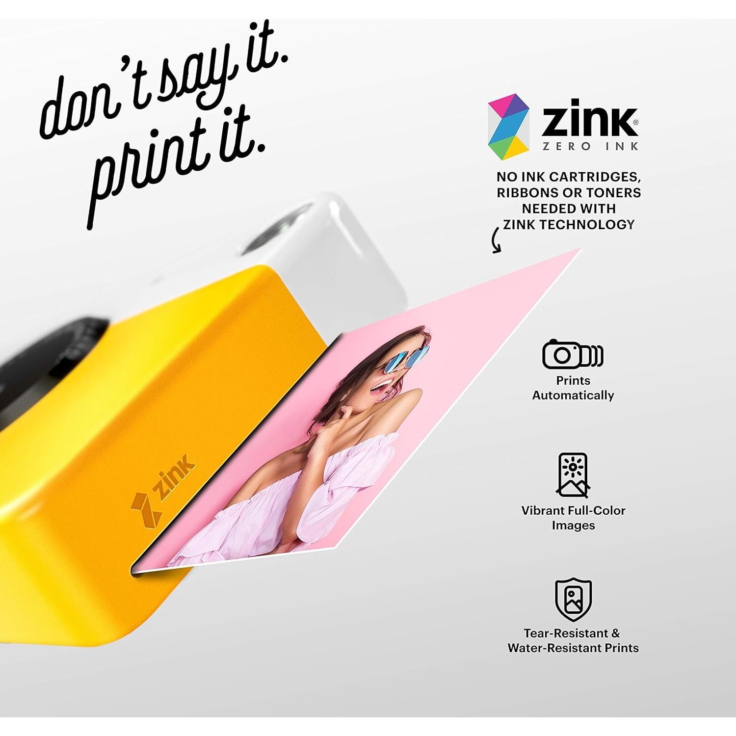 Cámara Instantánea KODAK Printomatic 5MP Amarillo - Fotos 5x7 cm