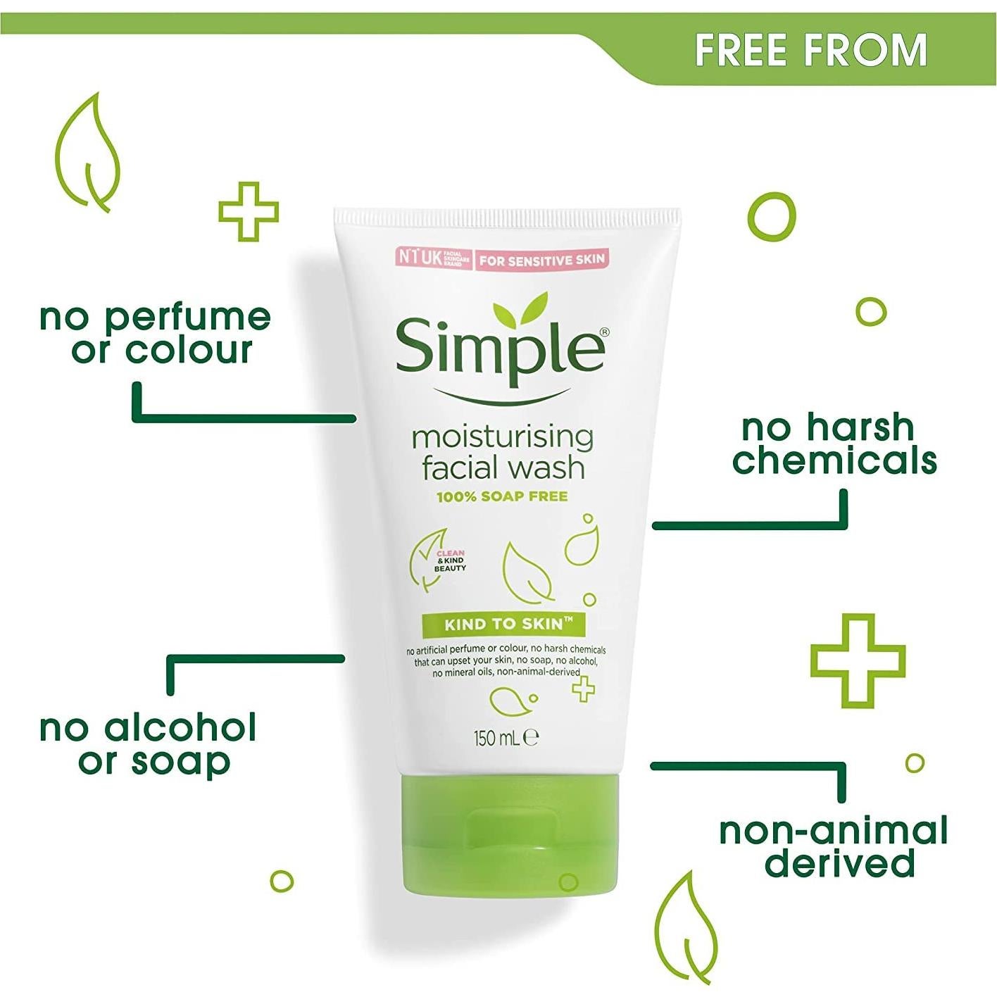 Limpiador Facial Hidratante Simple 4x5 oz Piel Sensible