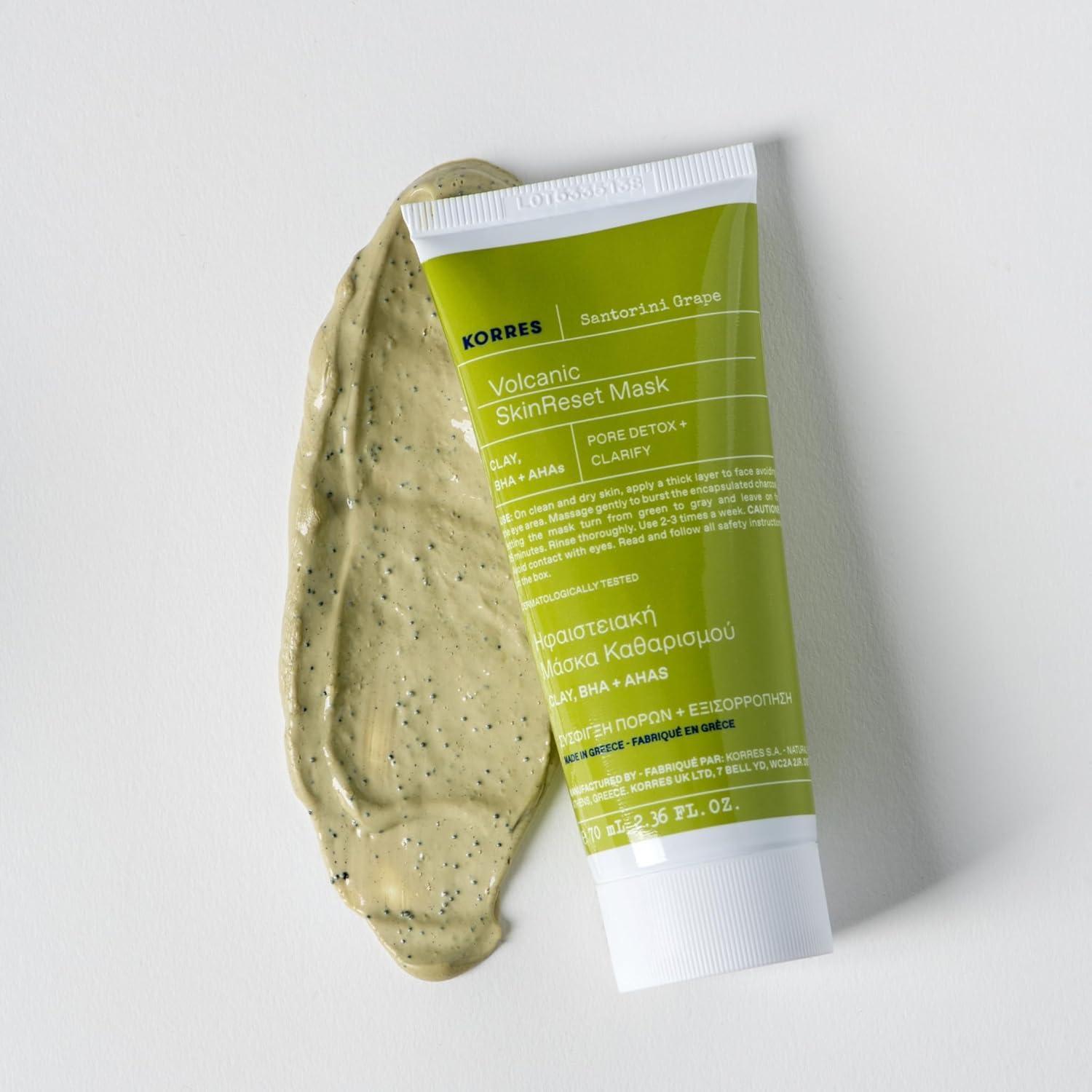 Máscara Refinadora KORRES de Uva Santorini 70 ml con Carbón