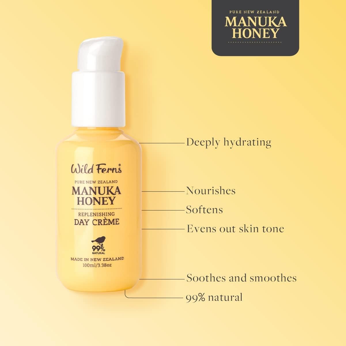 Crema de Día Rehidratante Wild Ferns Miel de Manuka 100ml