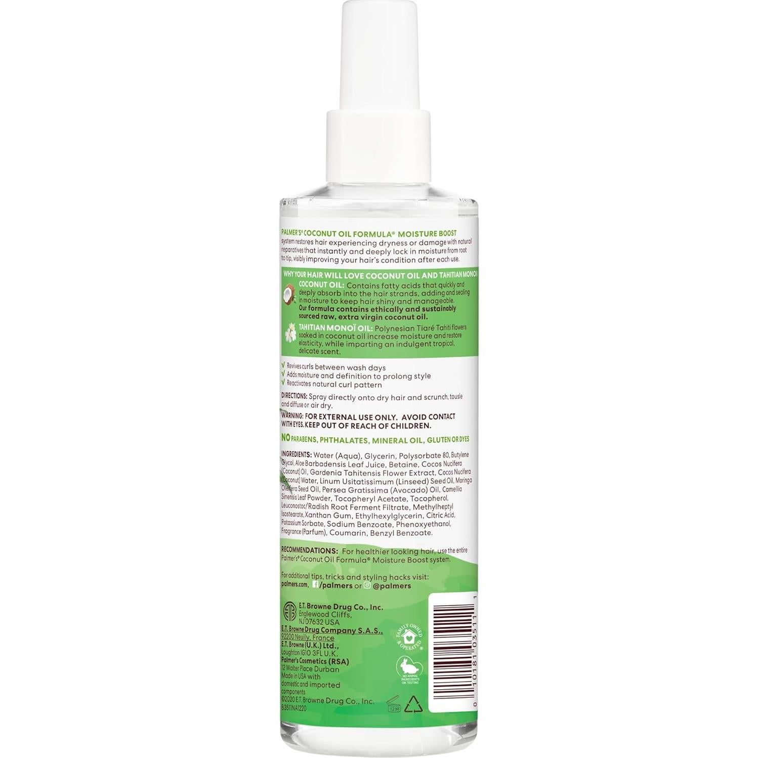 Spray Refrescante de Rizos Palmer's Coconut Oil 240 ml