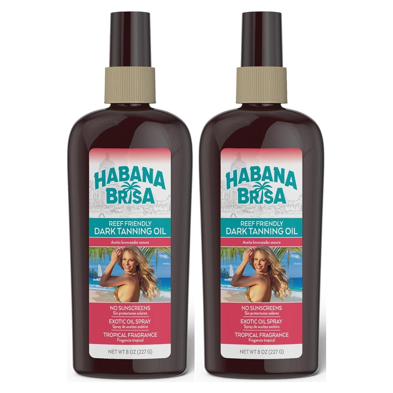 Aceite Bronceador Mineral Oscuro Habana Brisa 2x240ml Vegano