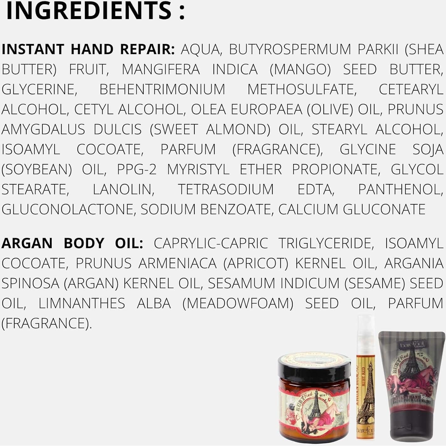 Set Cuidado Manos Ruby Red Barefoot Venus - 3 Productos