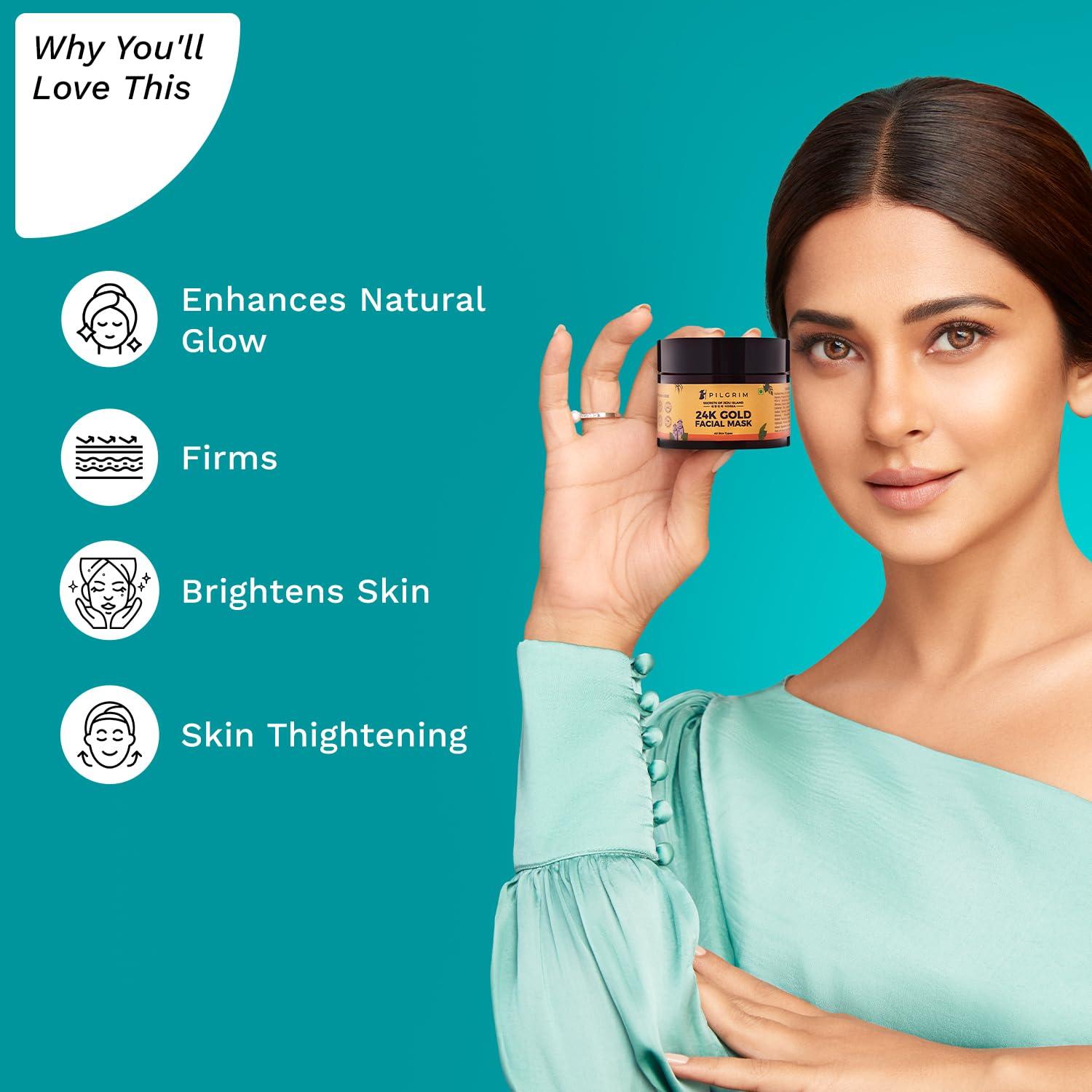 Mascarilla Facial de Oro 24K Pilgrim 50g Hidratante Rejuvenecedora