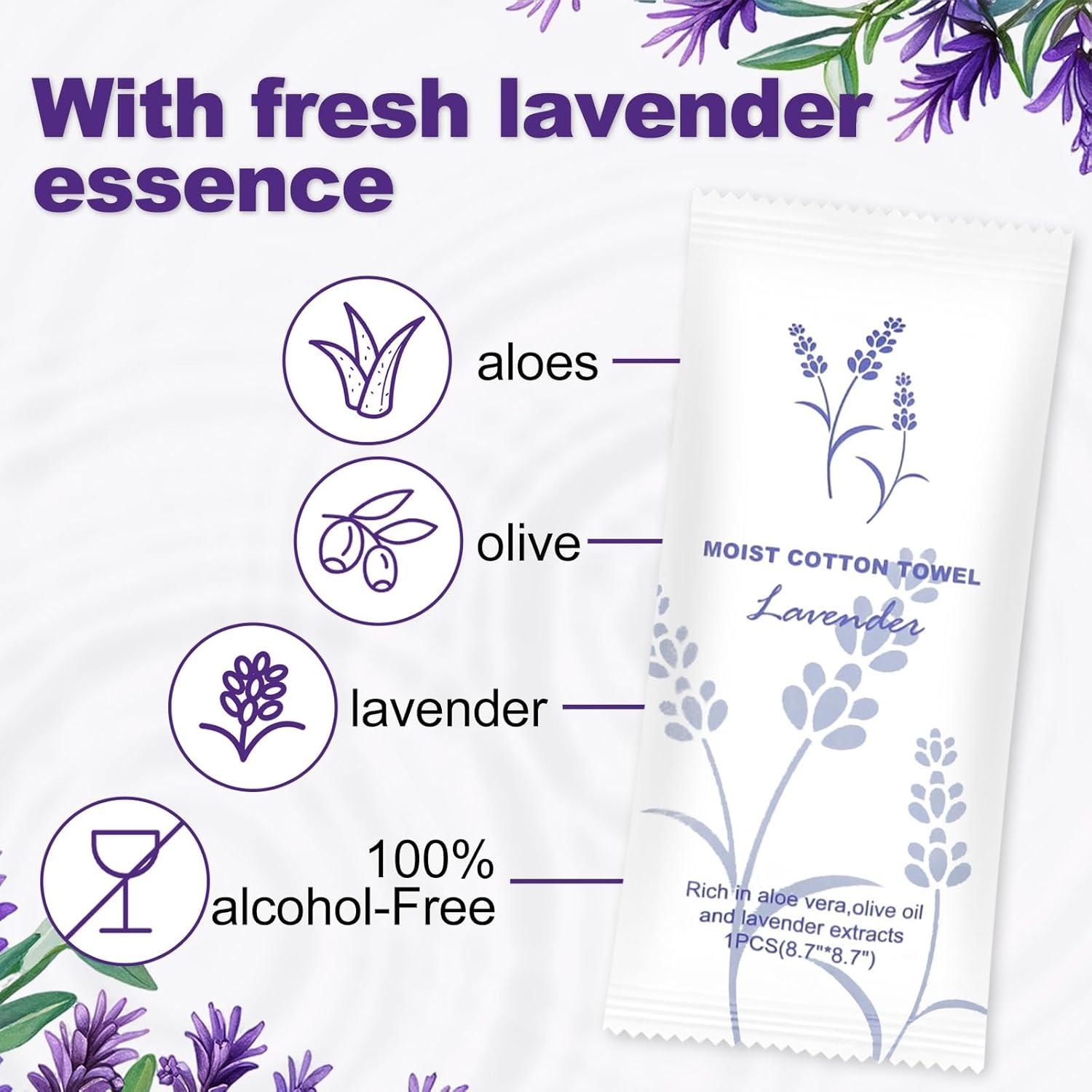 Toallas Húmedas de Algodón Twoworld 100 Unidades Lavanda