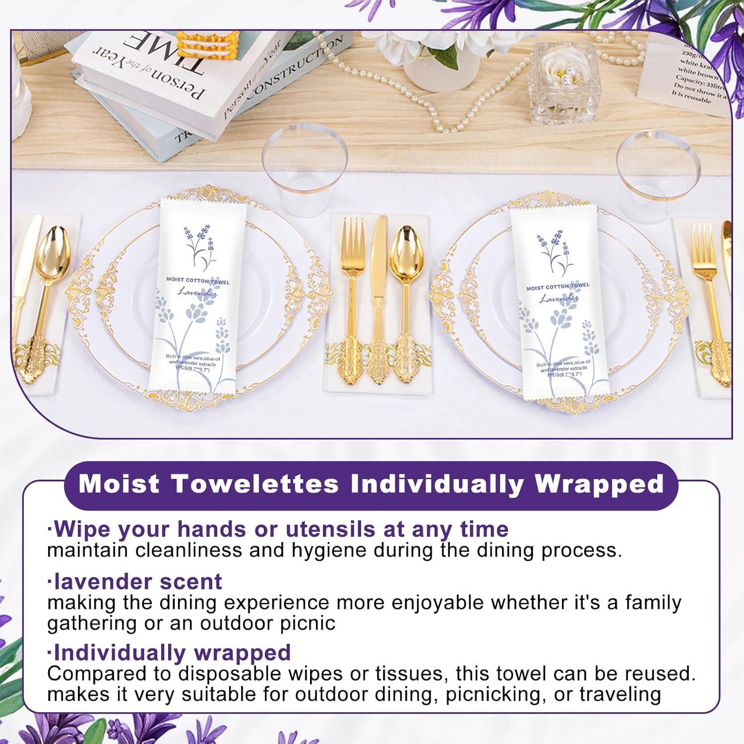 Toallas Húmedas de Algodón Twoworld 100 Unidades Lavanda