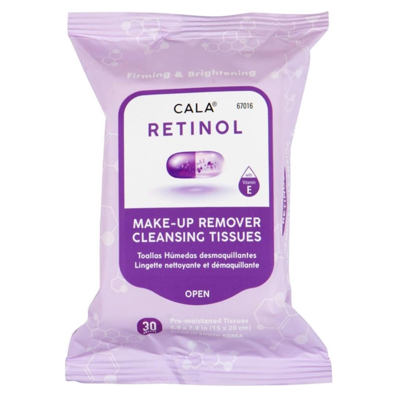 Toallitas Desmaquillantes CALA con Retinol - 30 Unidades Antienvejecimiento