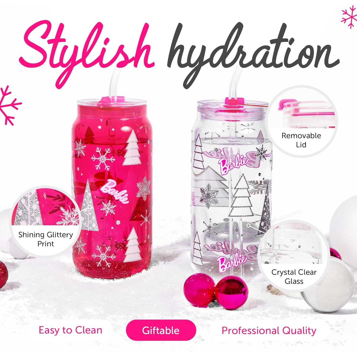 Vasos de Cristal Dragon Glassware x Barbie - Set 2 Pzs