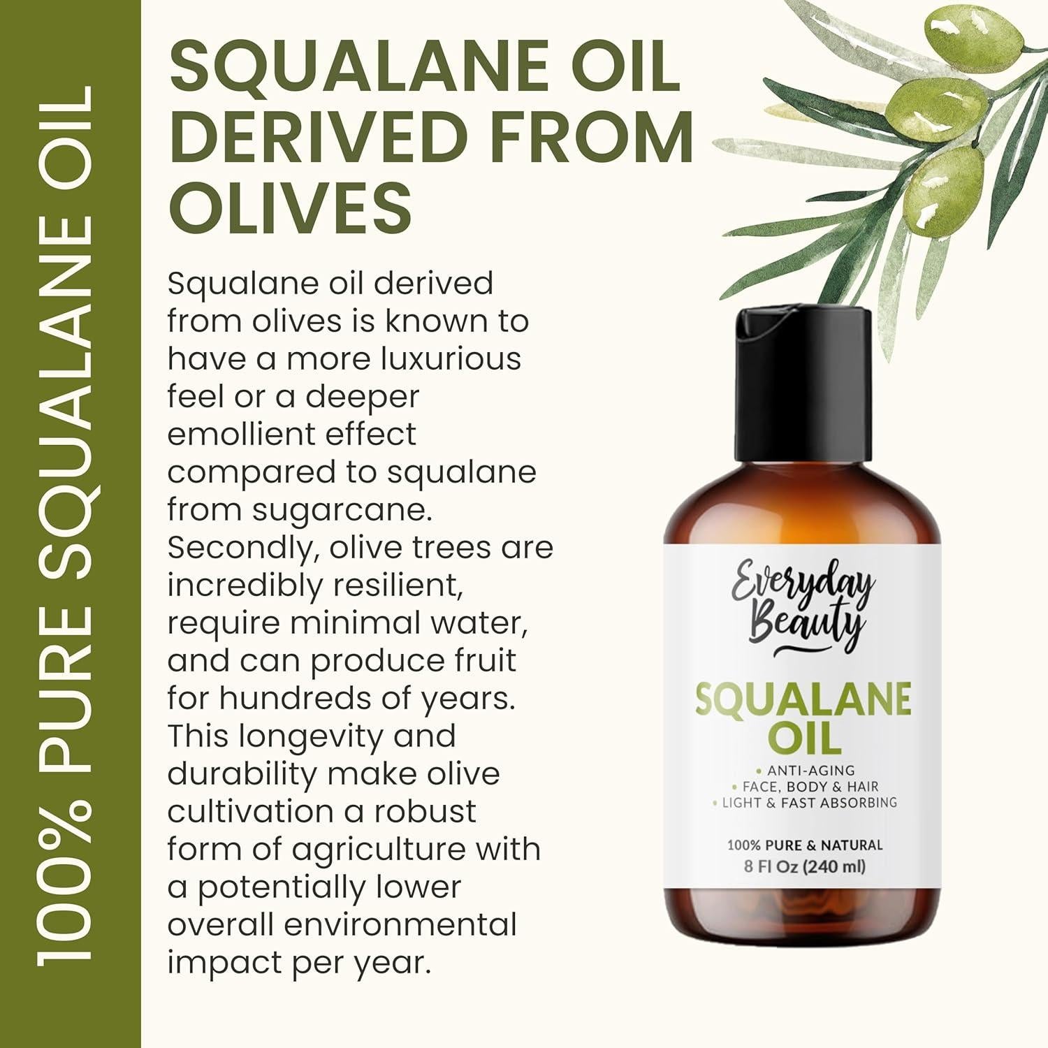 Aceite de Esqualano 100% Puro Belleza Cotidiana 236.6ml