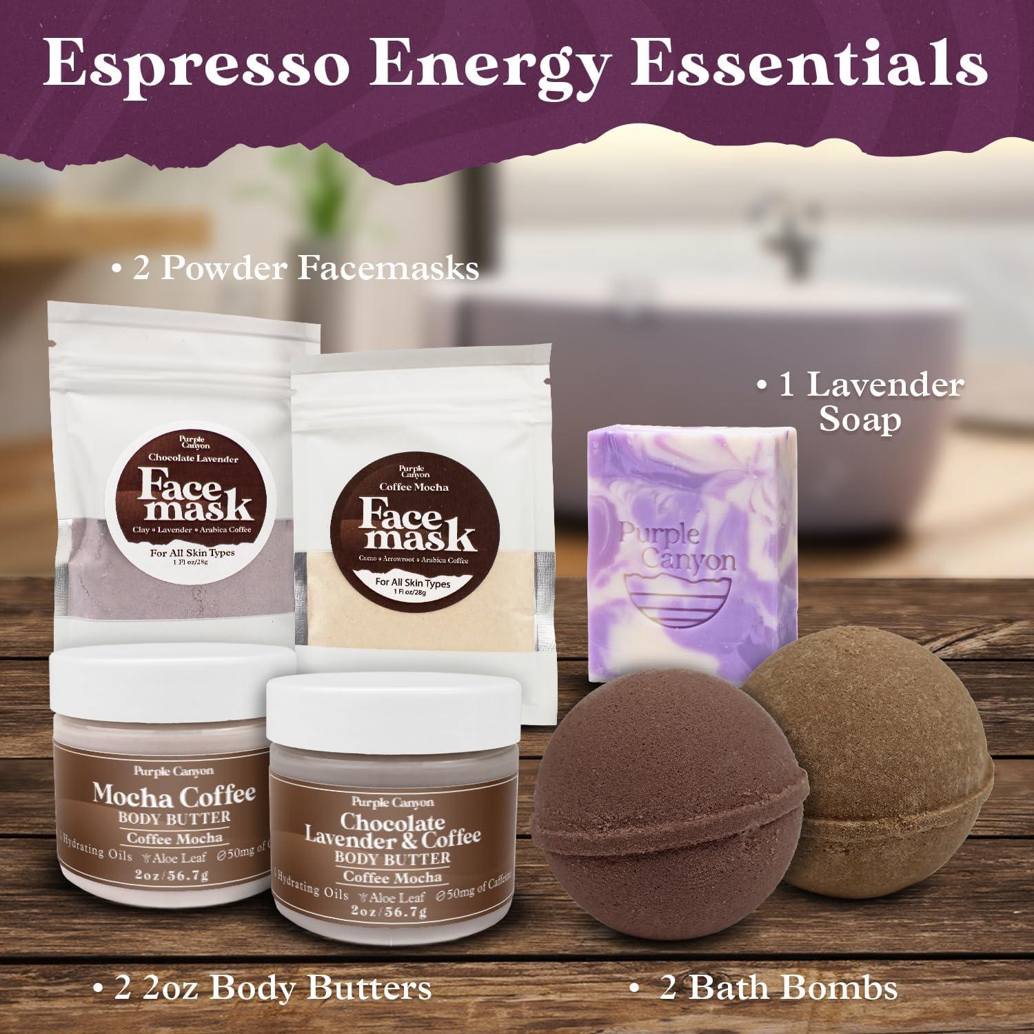 Caja de Regalo Spa 7 Piezas Café Rico Mocha y Lavanda