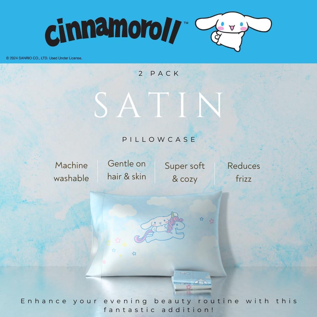 Funda de Almohada Satén Cinnamoroll Estándar 50x76 cm 2 Pzas