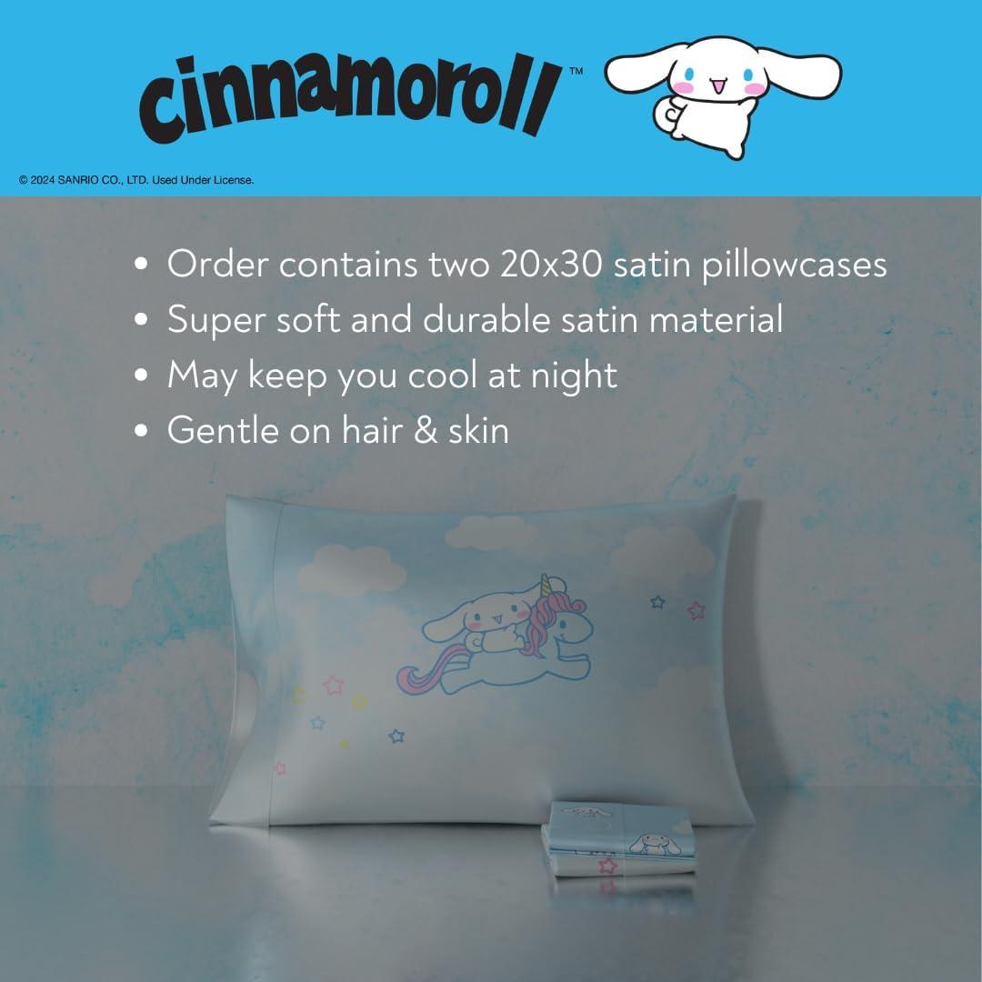 Funda de Almohada Satén Cinnamoroll Estándar 50x76 cm 2 Pzas