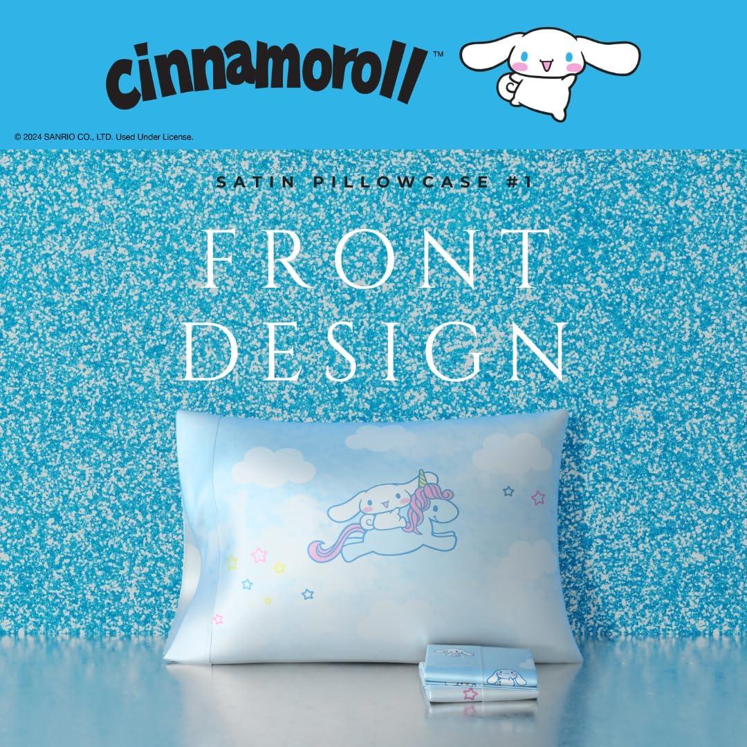 Funda de Almohada Satén Cinnamoroll Estándar 50x76 cm 2 Pzas