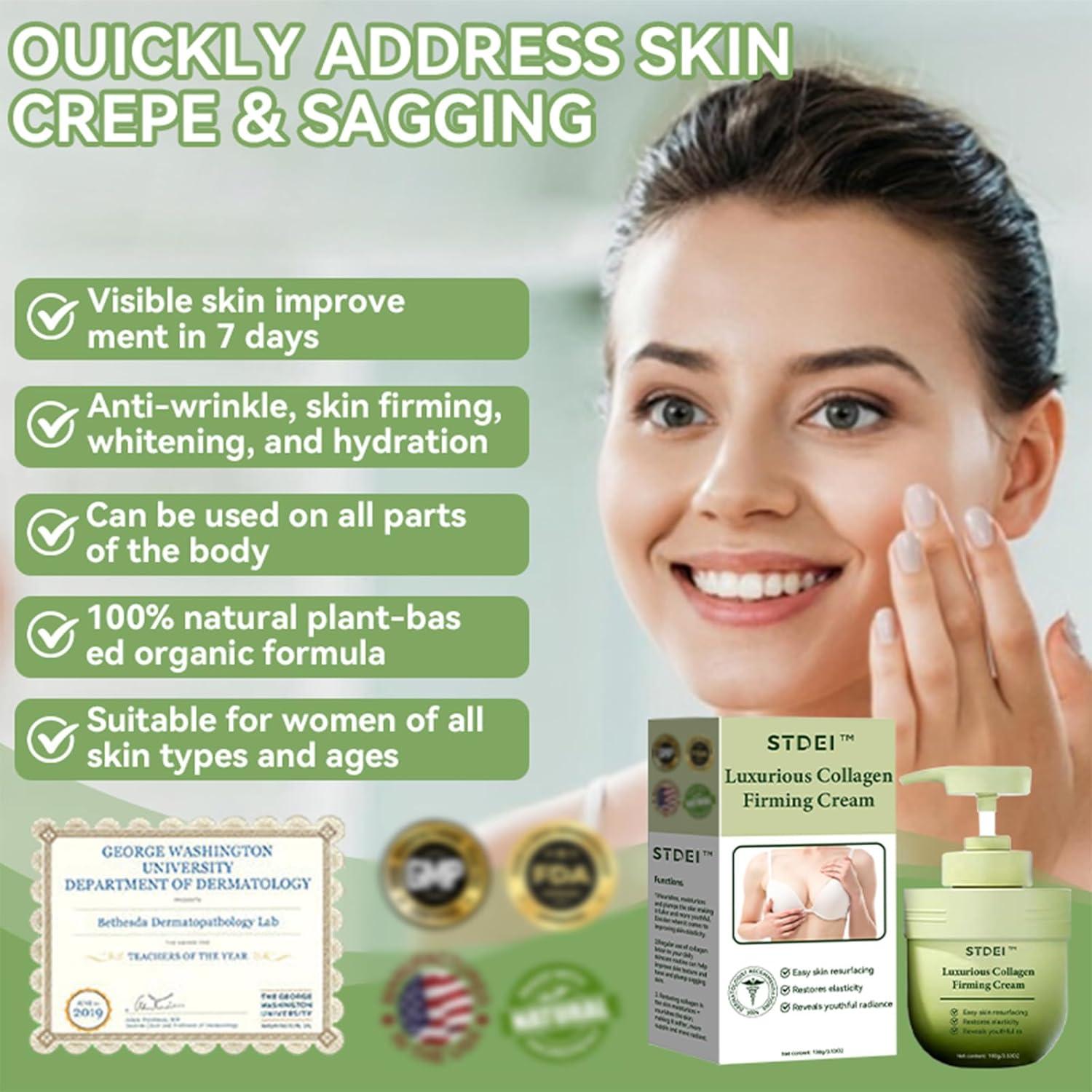 Crema Reafirmante de Colágeno Lujo STDEI - Hidratante Corporal 2 Botellas