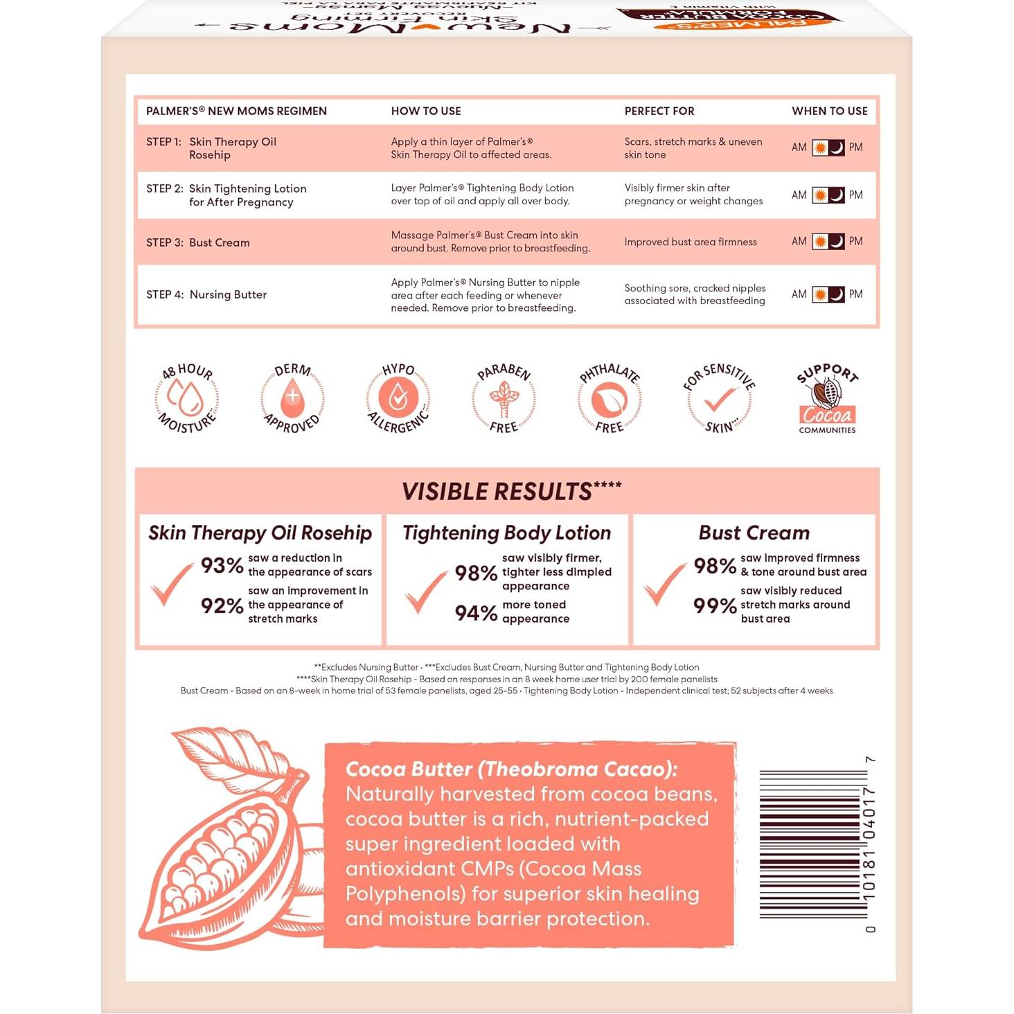 Set de Recuperación de Piel para Nuevas Mamás Palmer's - 4 Piezas