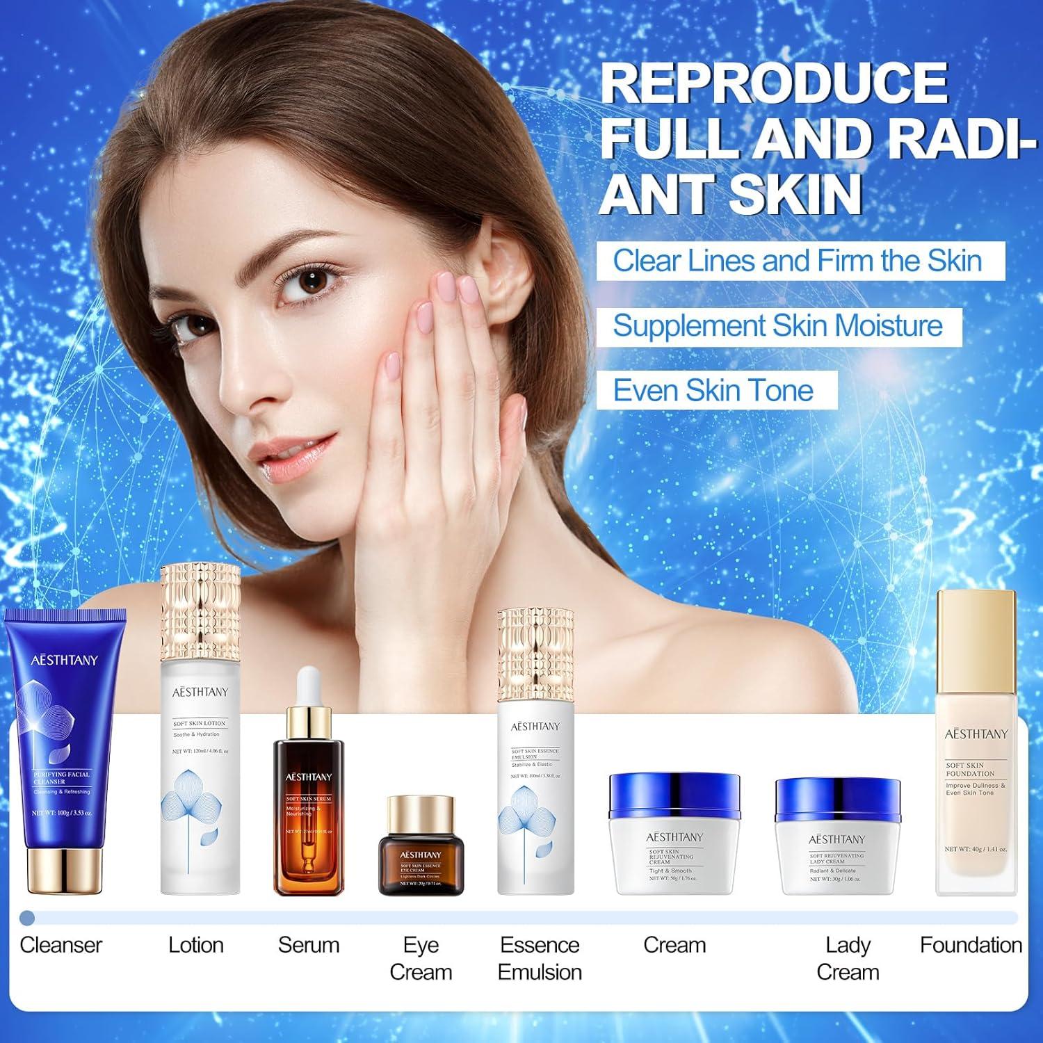 Set de Cuidado Facial O'KADY 8 Piezas para Todo Tipo de Piel