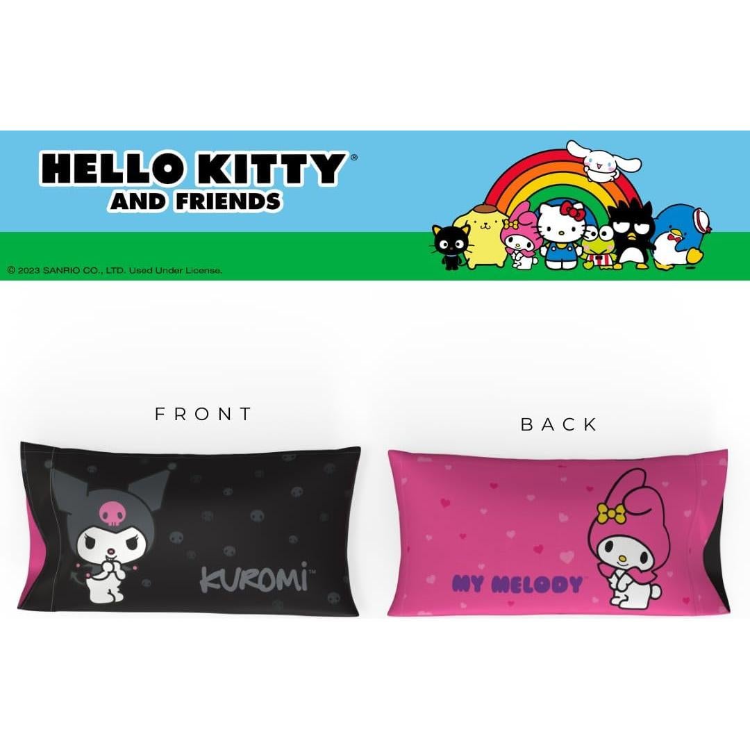 Funda de Almohada King Satén Hello Kitty My Melody Kuromi