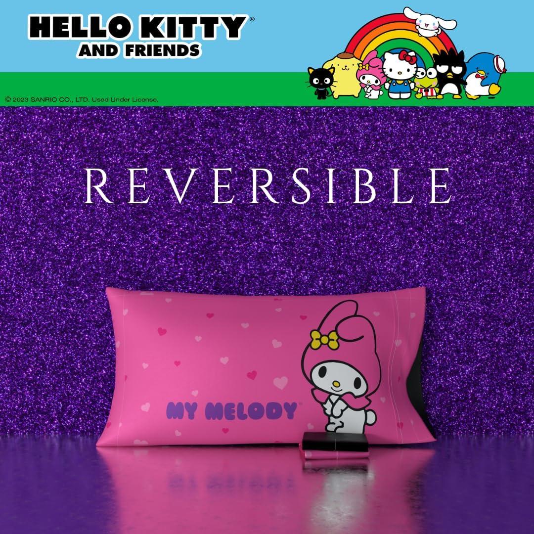 Funda de Almohada King Satén Hello Kitty My Melody Kuromi