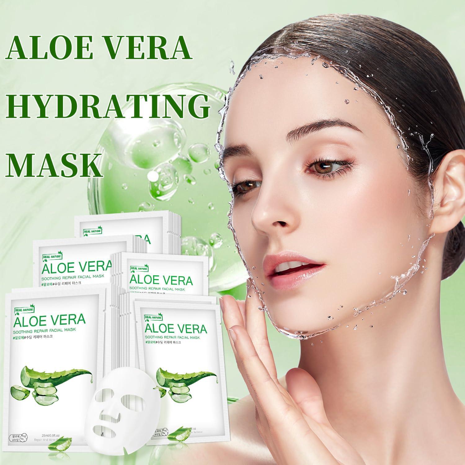 Mascarilla Facial de Aloe Vera 10-Pack - Hidratante y Calmante