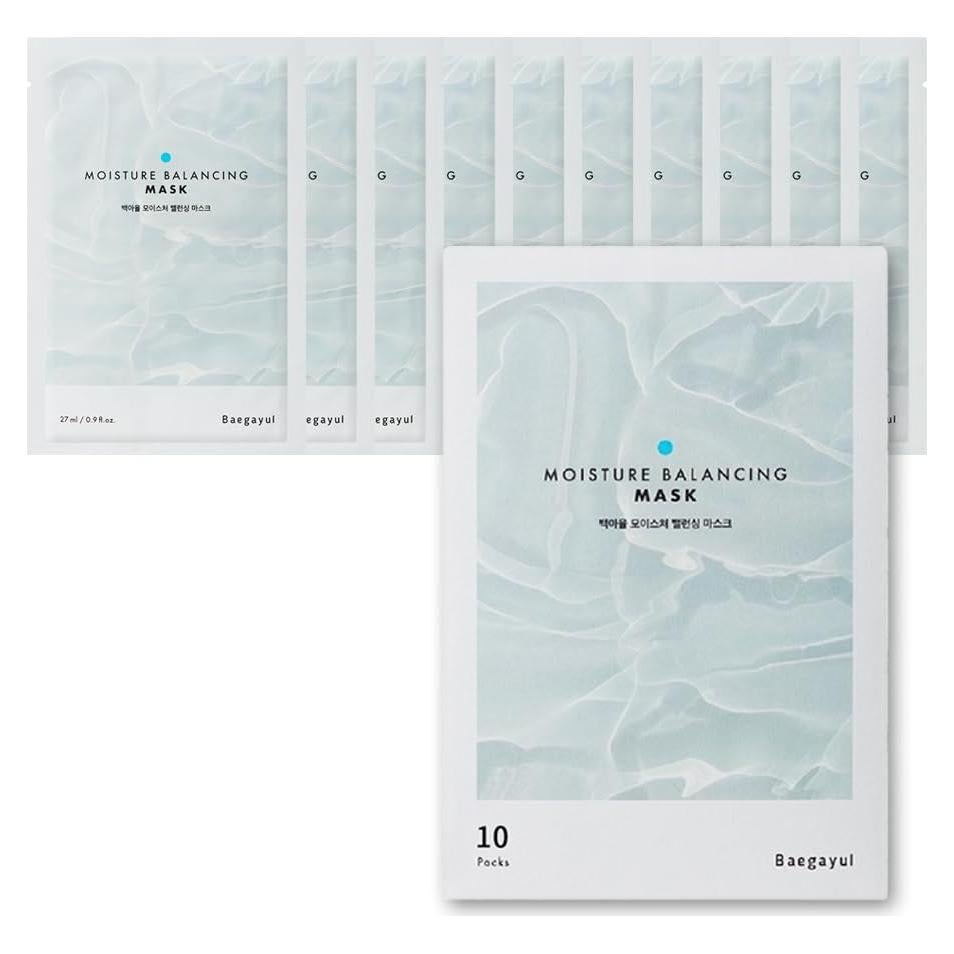 Mascarilla Facial Hidratante Baegayul 10EA - Gel de Agua con Ácido Hialurónico