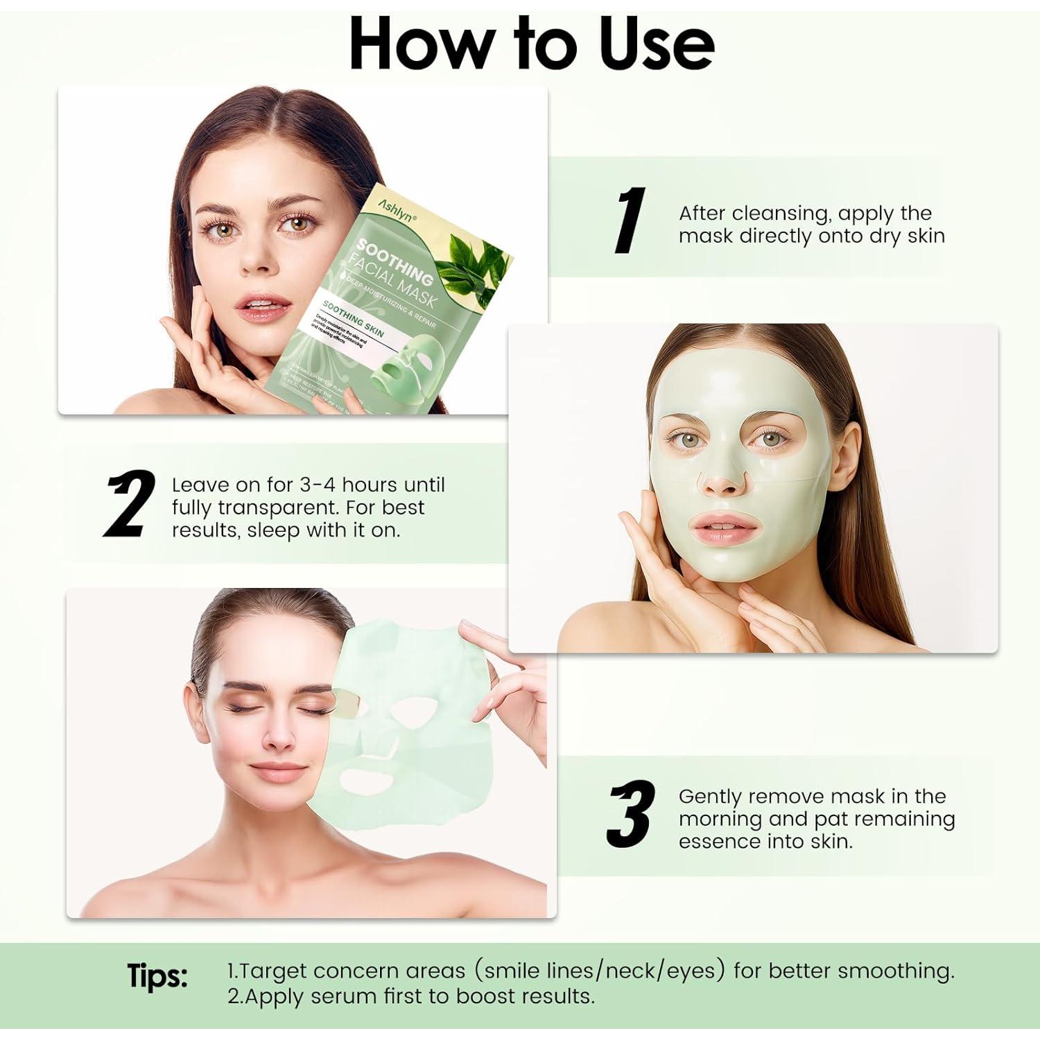 Mascarilla Facial Calmante Ashlyn - Colágeno y Té Verde 35g