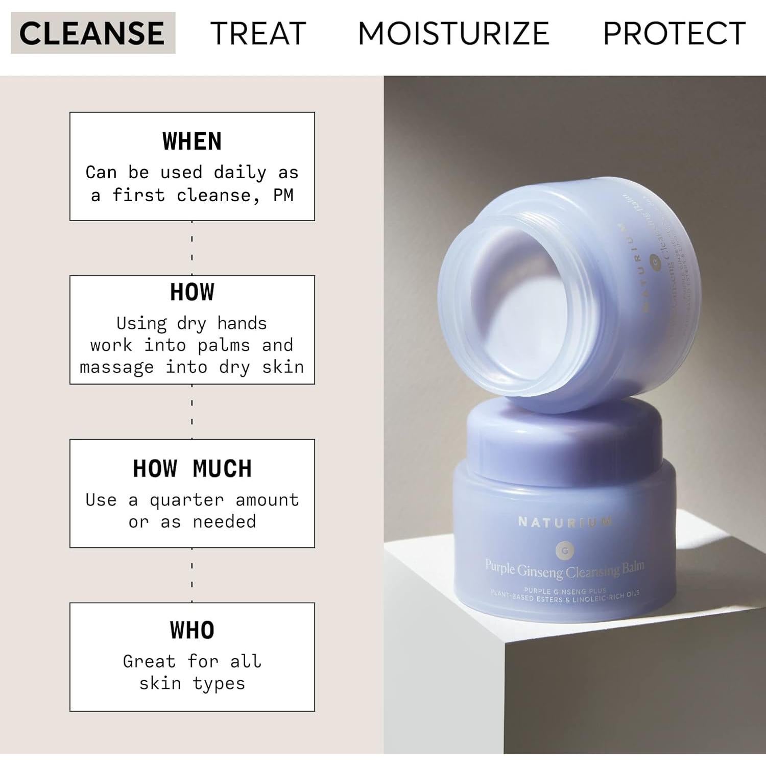 Bálsamo Limpiador Facial Naturium Ginseng Púrpura 85 g