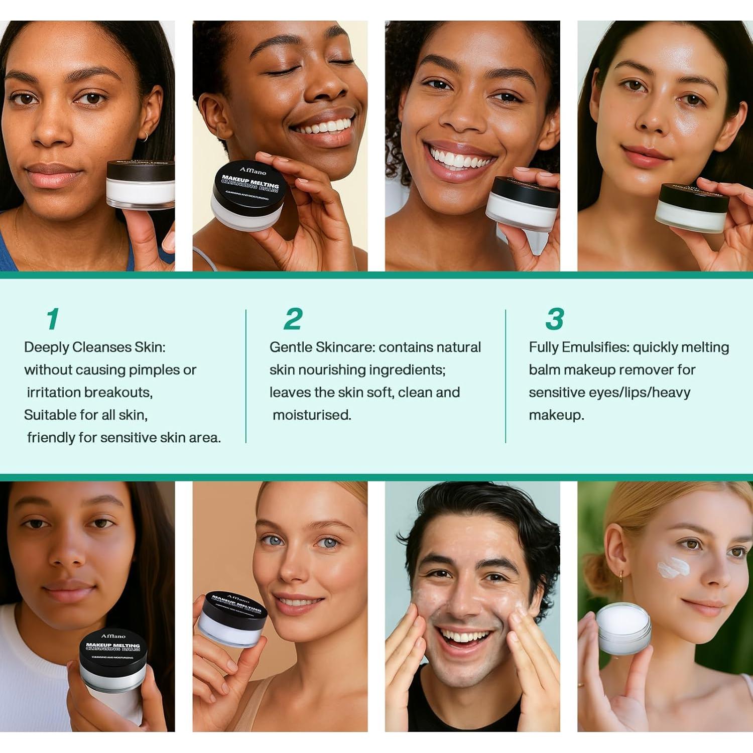 Bálsamo Limpiador Desmaquillante BEUSELF 2Pcs Hidratante Piel Sensible