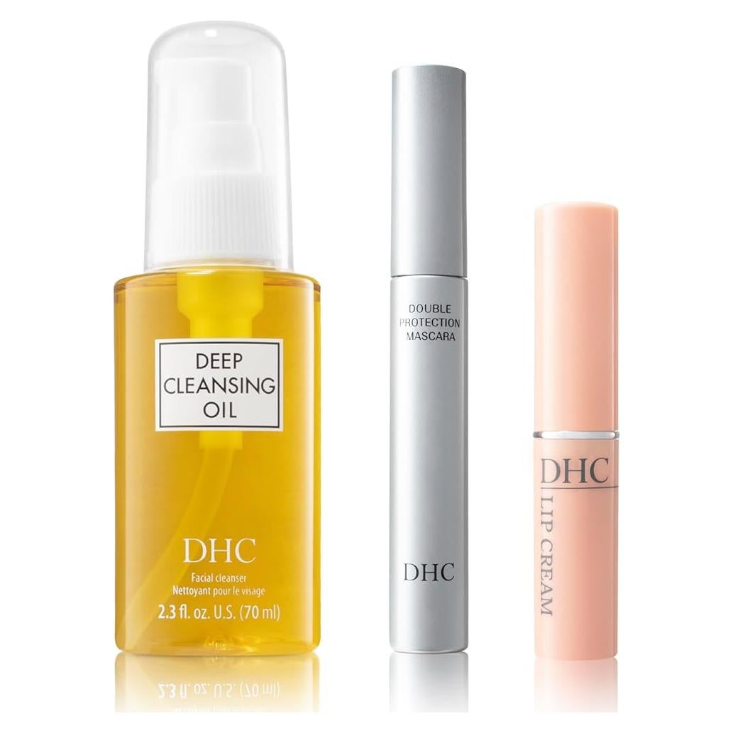 Set de Cuidado Facial DHC: Aceite Limpiador 200ml, Crema Labial 1.4g, Máscara 4.8g
