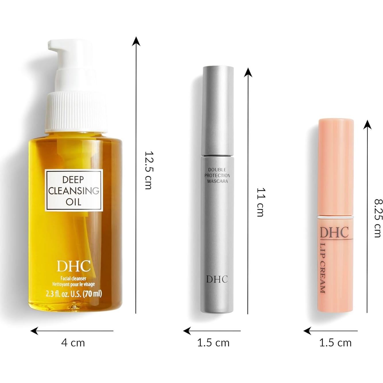 Set de Cuidado Facial DHC: Aceite Limpiador 200ml, Crema Labial 1.4g, Máscara 4.8g