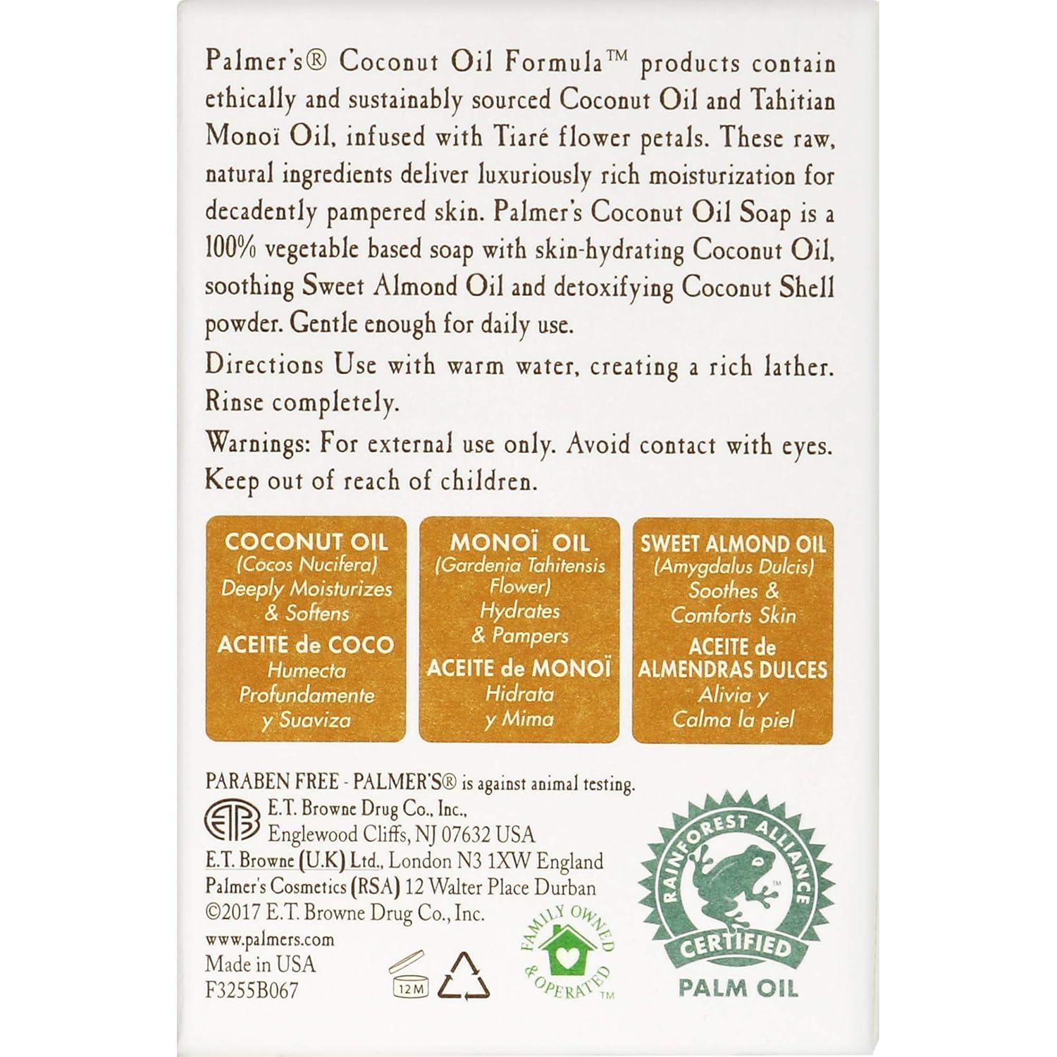 Jabón en Barra Palmer's Aceite de Coco 99.22 g Hidratante