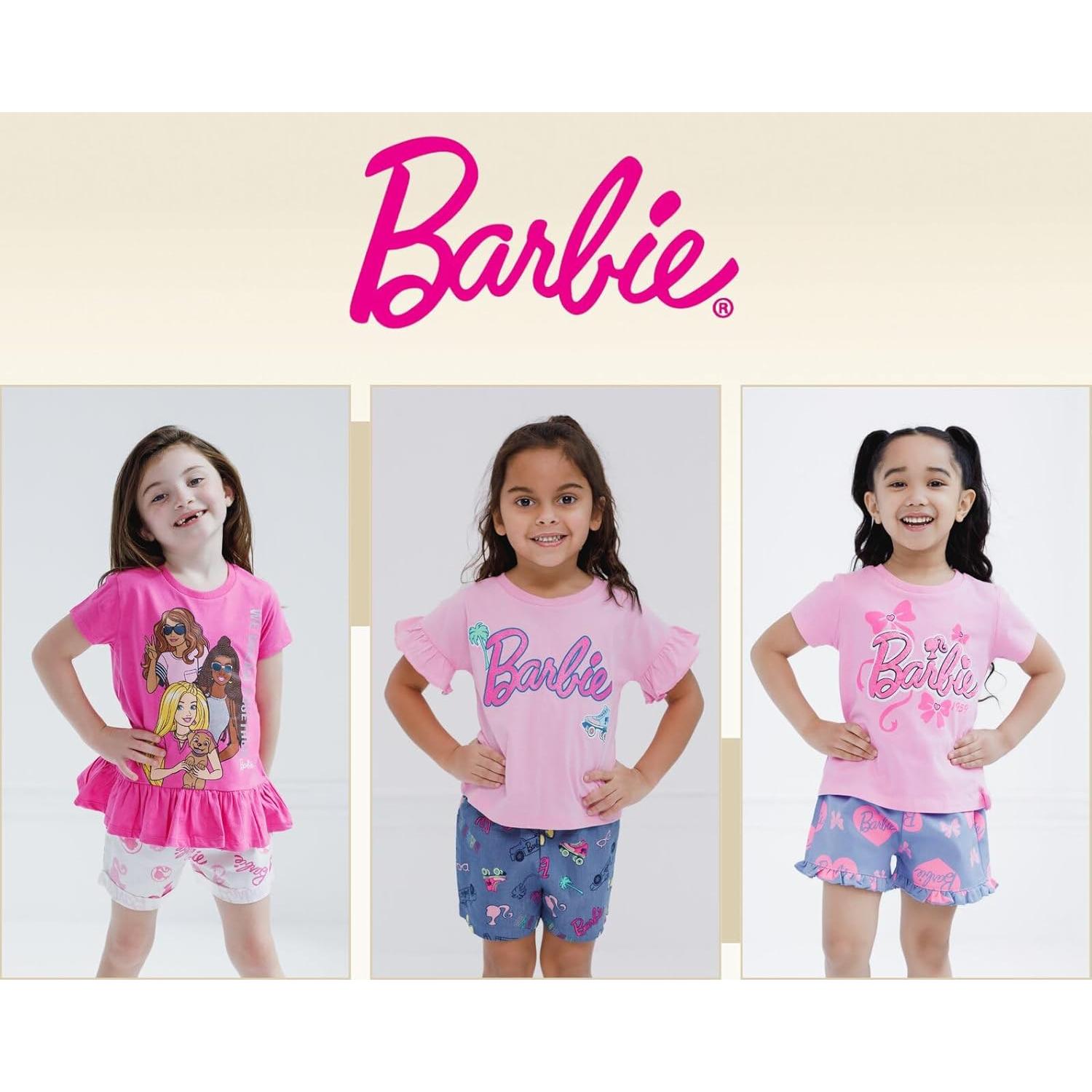 Conjunto camiseta peplum y pantalones cortos Barbie 2T-16